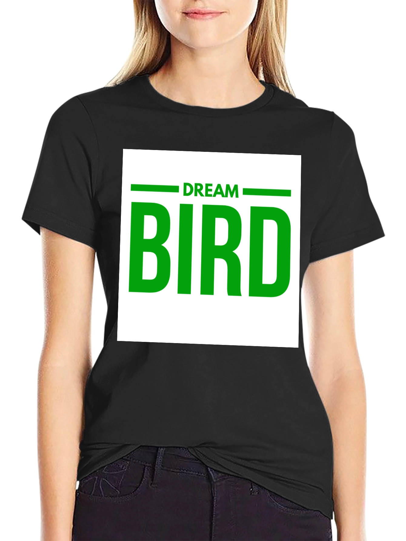 Dream Bird Graphic T-Shirt - Black Cotton Tee
