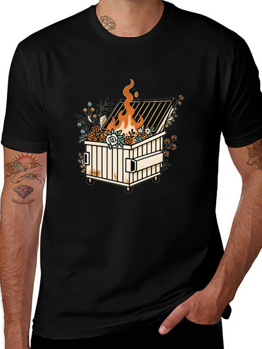Dumpster Fire Graphic Tee - Trendy Design