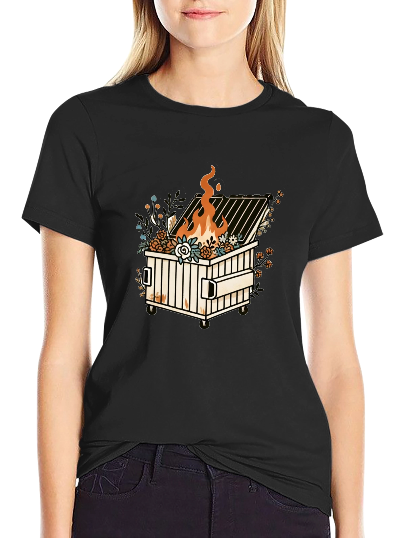 Dumpster Fire Graphic Tee - Trendy Design