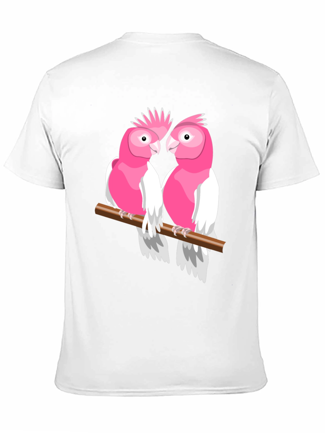 Pink Cockatoo Pair Black T-Shirt