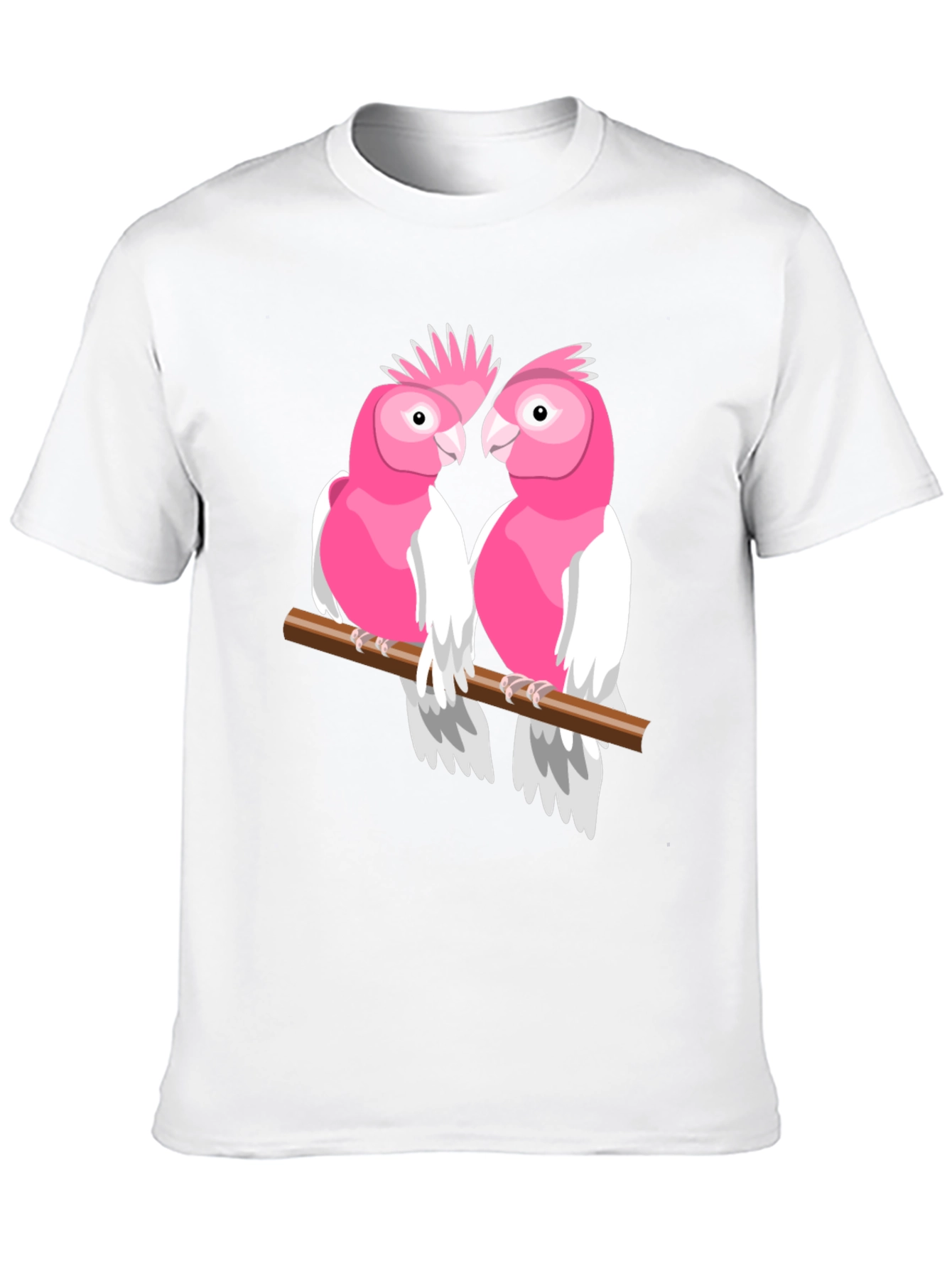 Pink Cockatoo Pair Black T-Shirt