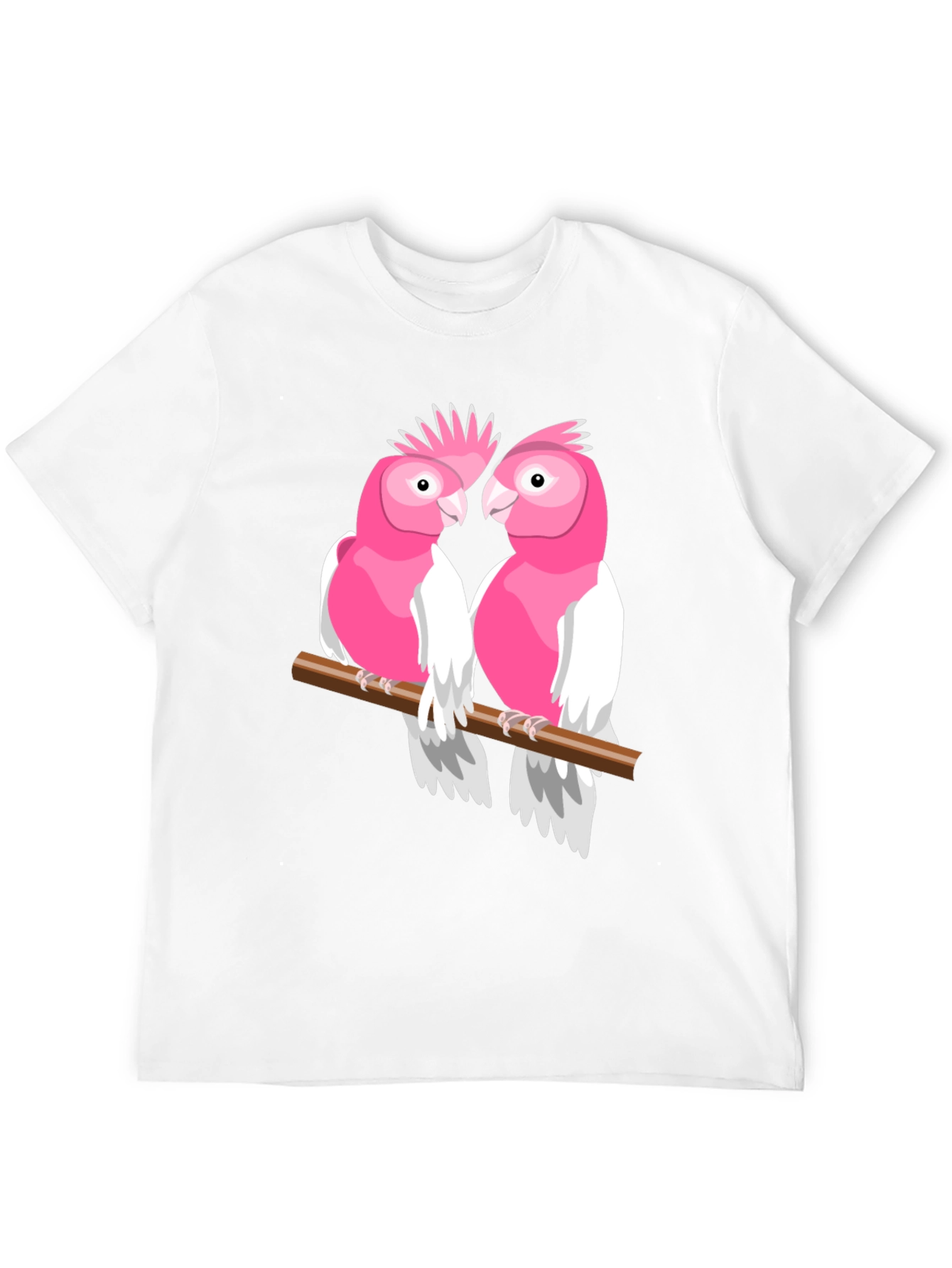 Pink Cockatoo Pair Black T-Shirt