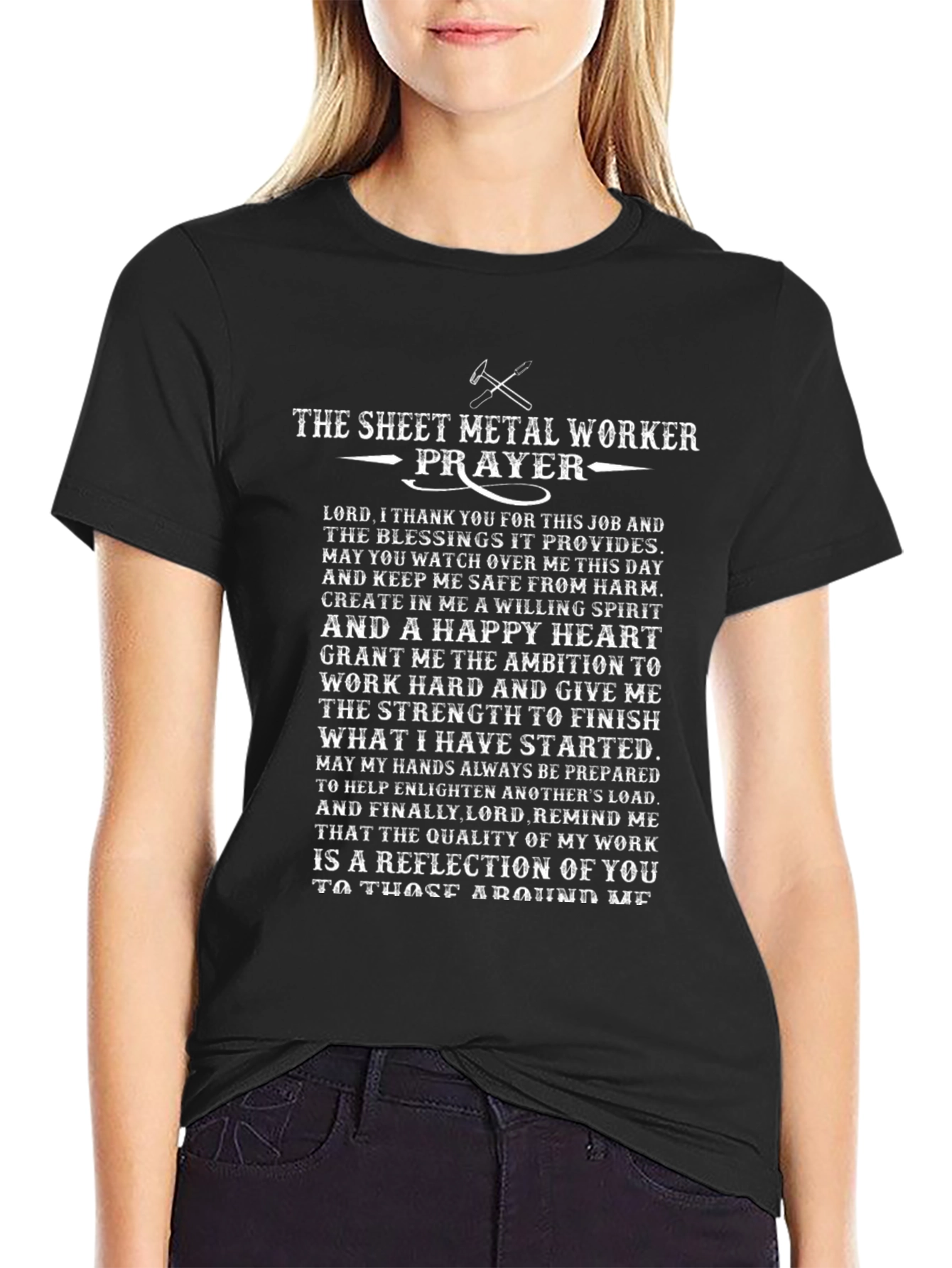 Sheet Metal Worker Prayer T-Shirt Black