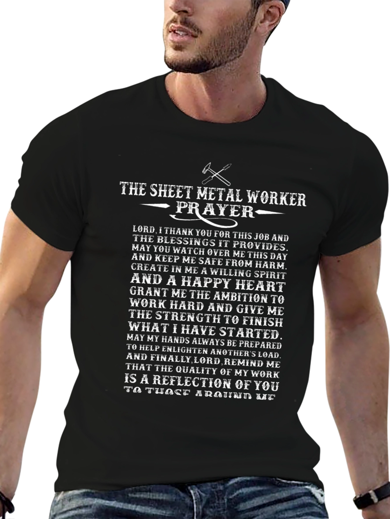 Sheet Metal Worker Prayer T-Shirt Black