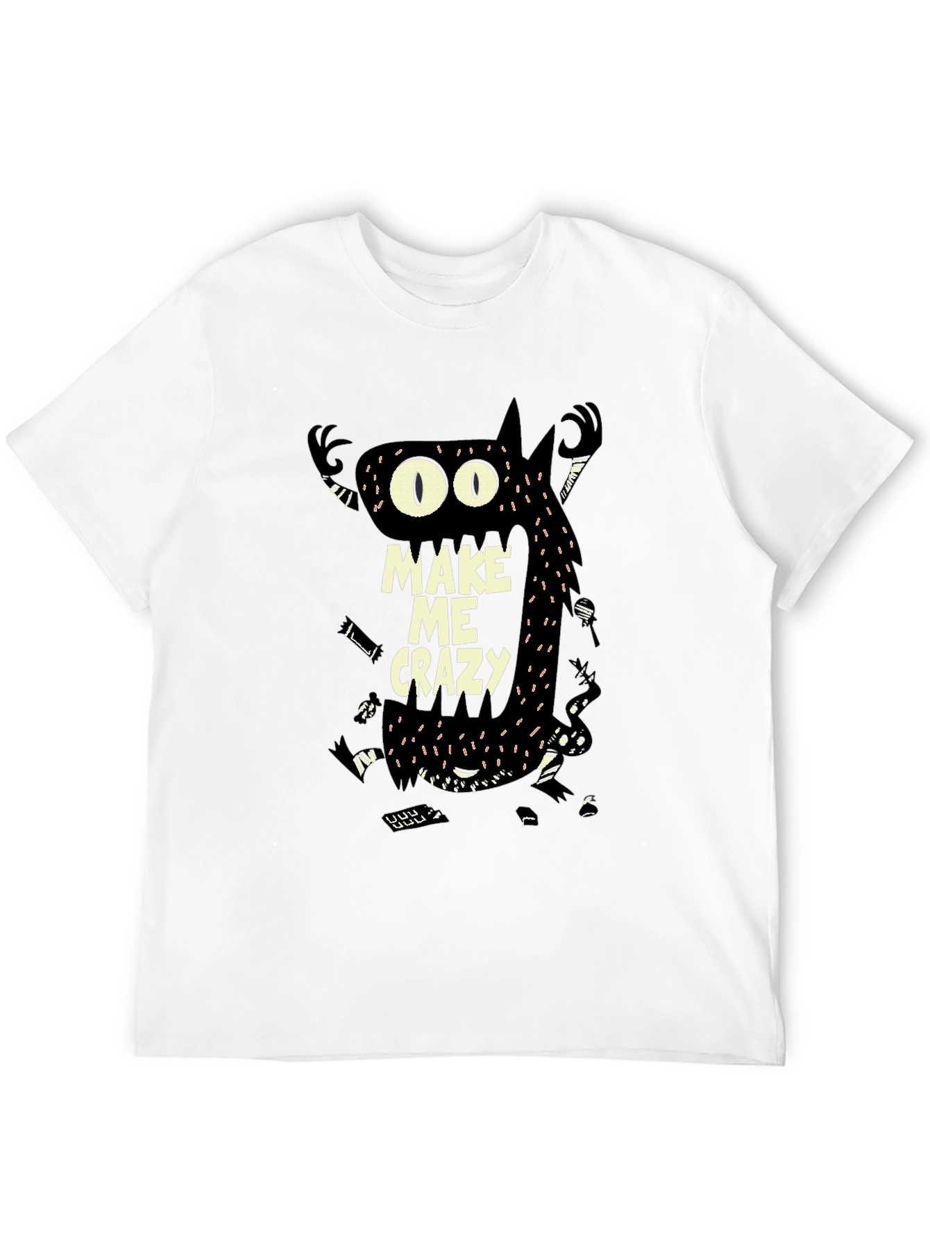 Make Me Crazy Graphic Tee - Funky Monster Design