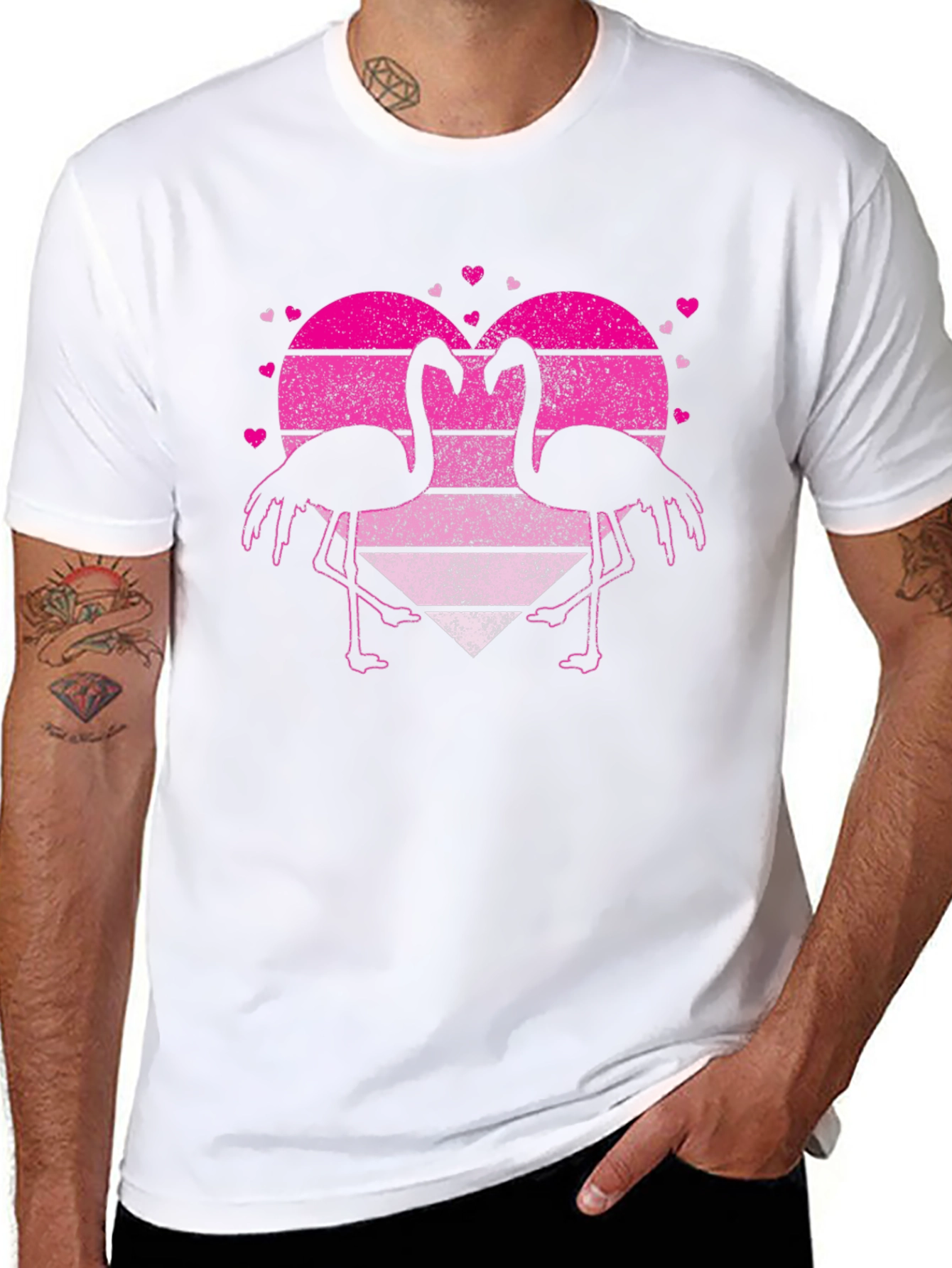 Flamingo Heart Graphic T-Shirt