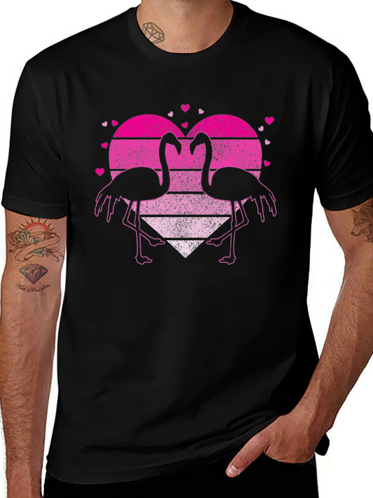 Flamingo Heart Graphic T-Shirt