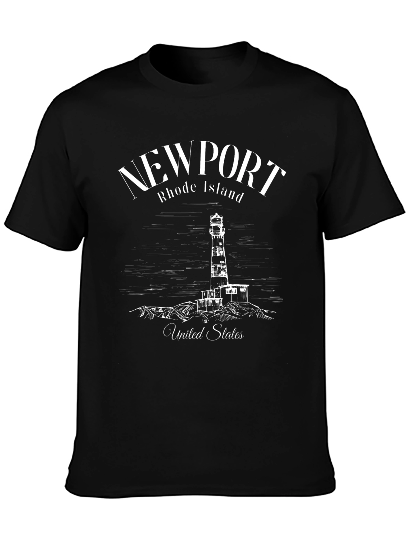 Newport Rhode Island Lighthouse Graphic T-Shirt