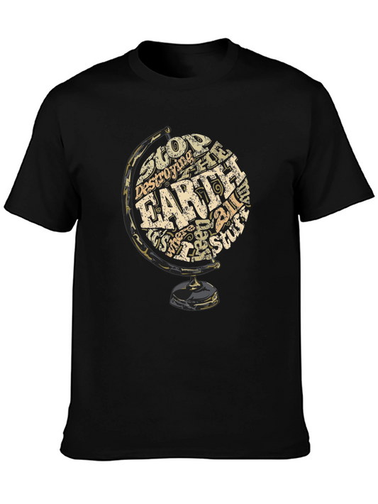 Earth Globe Graphic Print T-Shirt