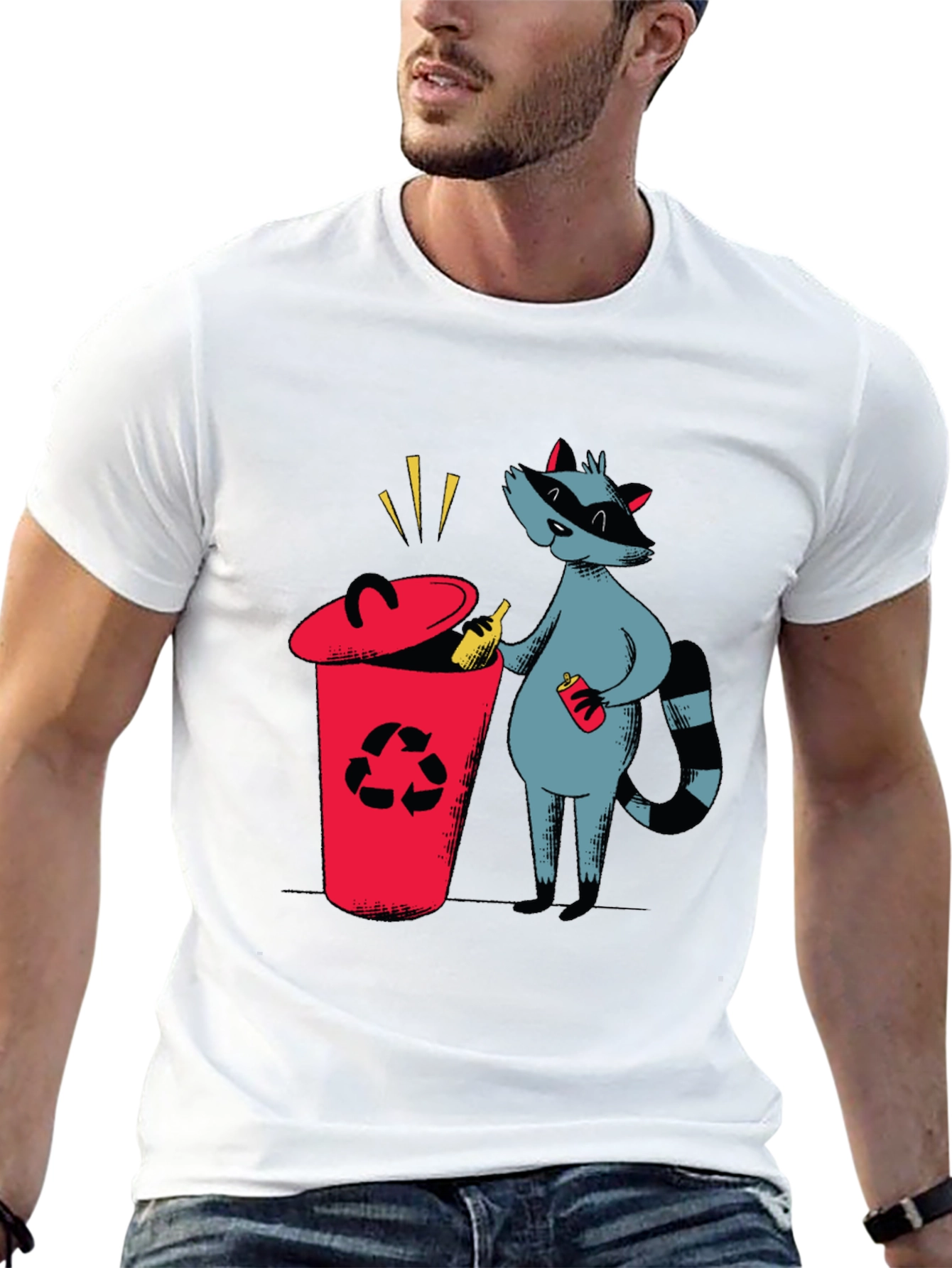 Recycle Raccoon T-Shirt - Earth Friendly Design