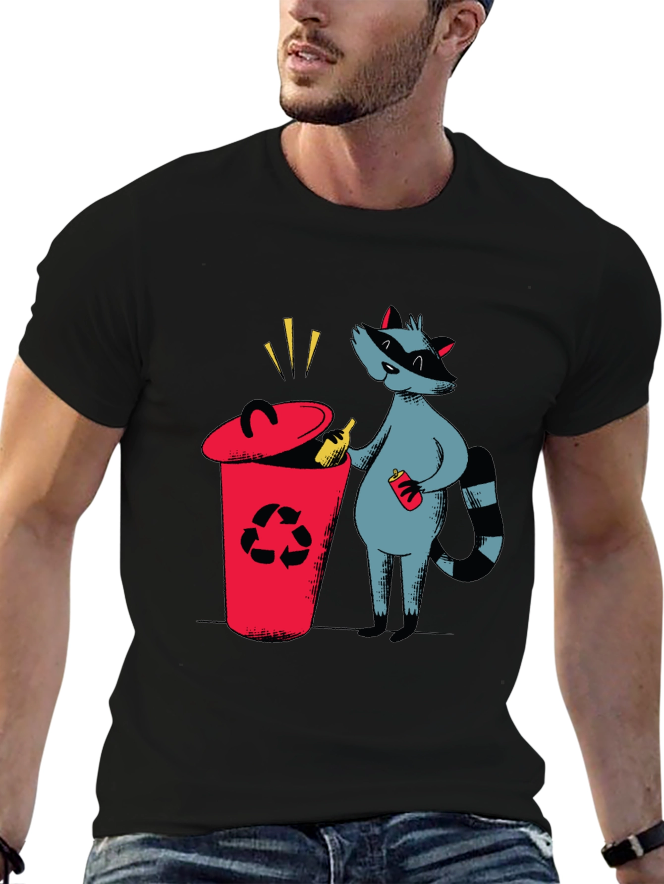 Recycle Raccoon T-Shirt - Earth Friendly Design