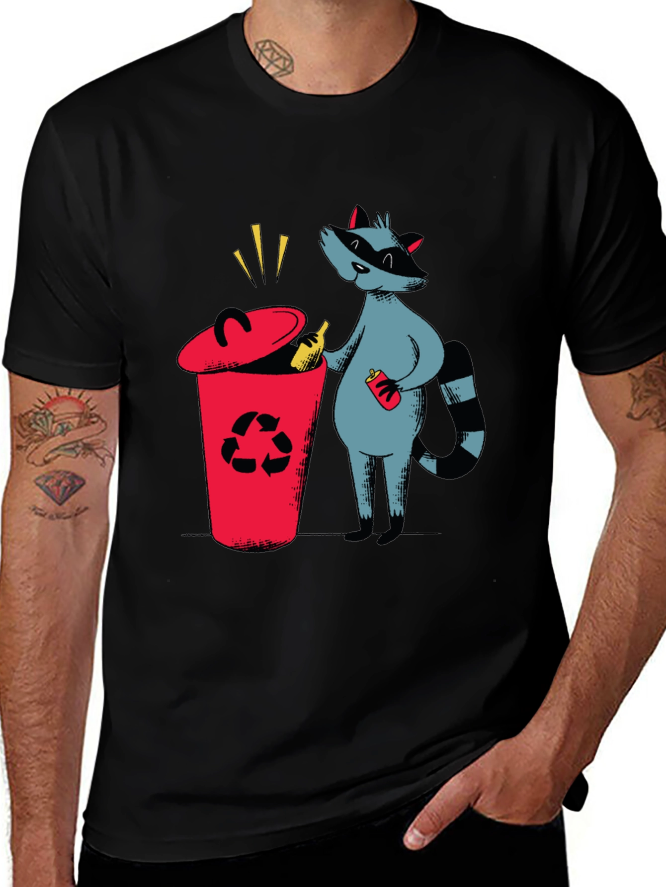 Recycle Raccoon T-Shirt - Earth Friendly Design