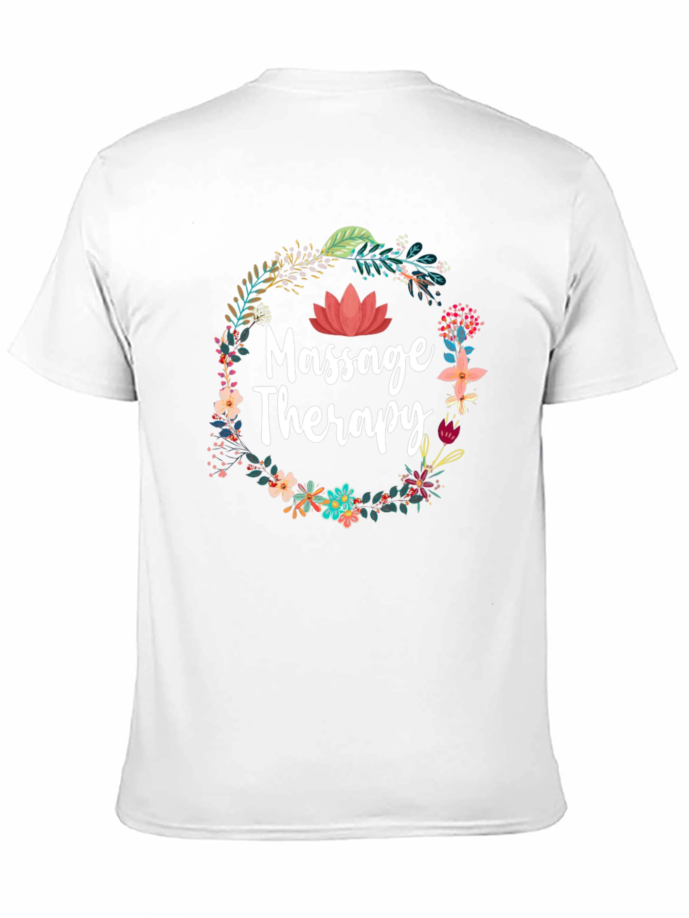 Massage Therapy Floral Wreath Graphic T-Shirt