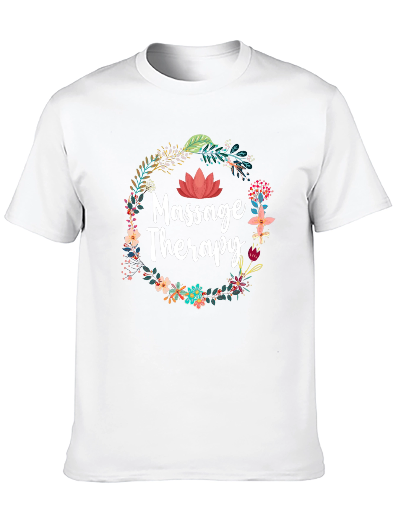 Massage Therapy Floral Wreath Graphic T-Shirt