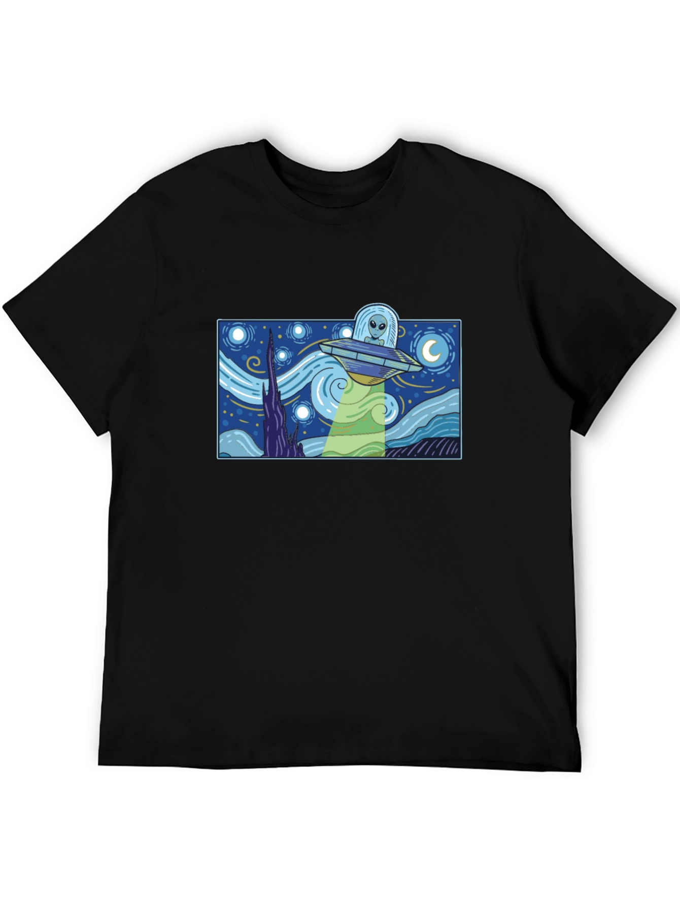 Starry Night Alien UFO Graphic Tee