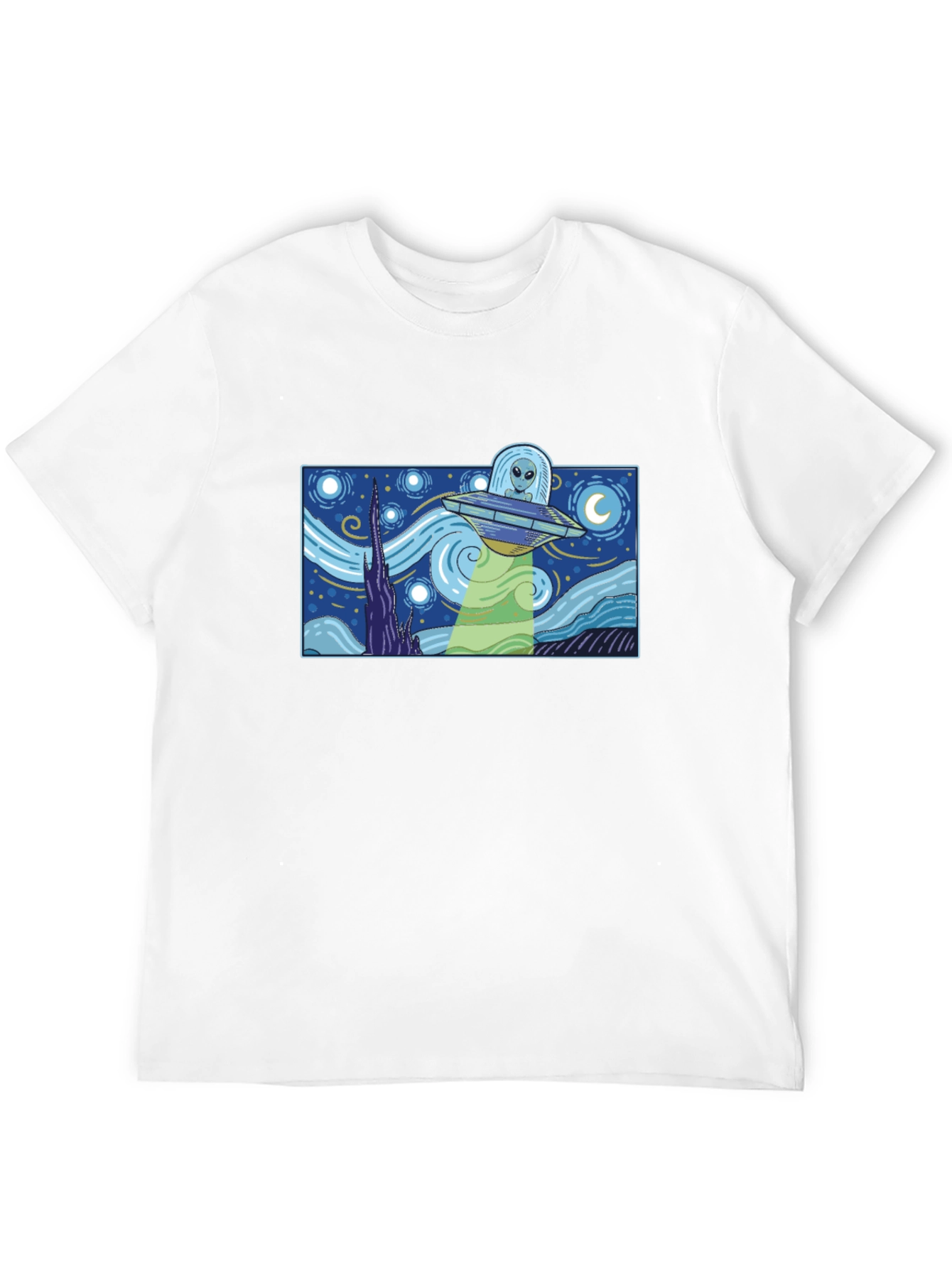 Starry Night Alien UFO Graphic Tee