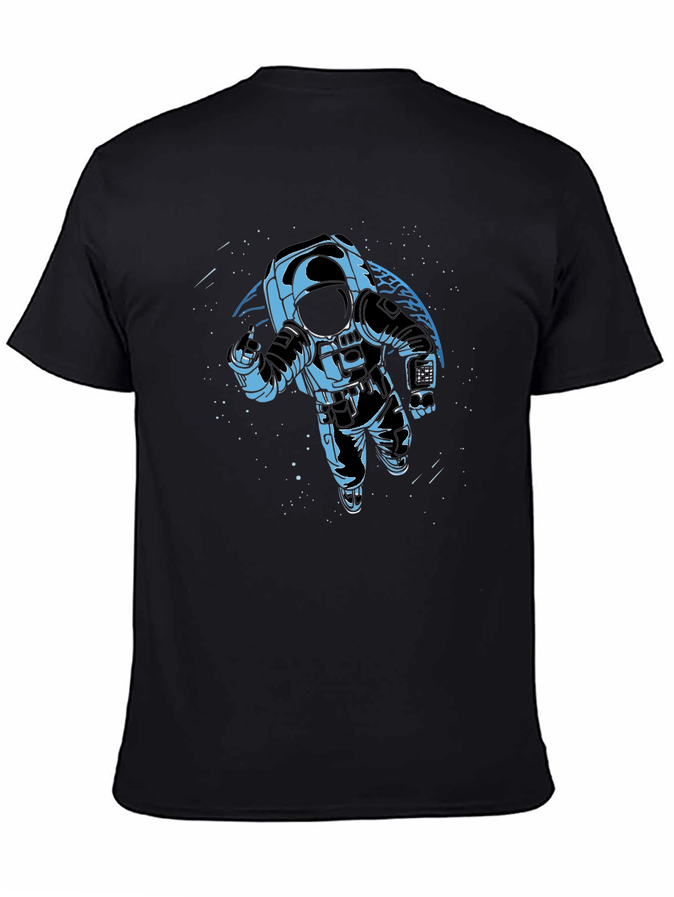 Astronaut Graphic Print Black T-Shirt