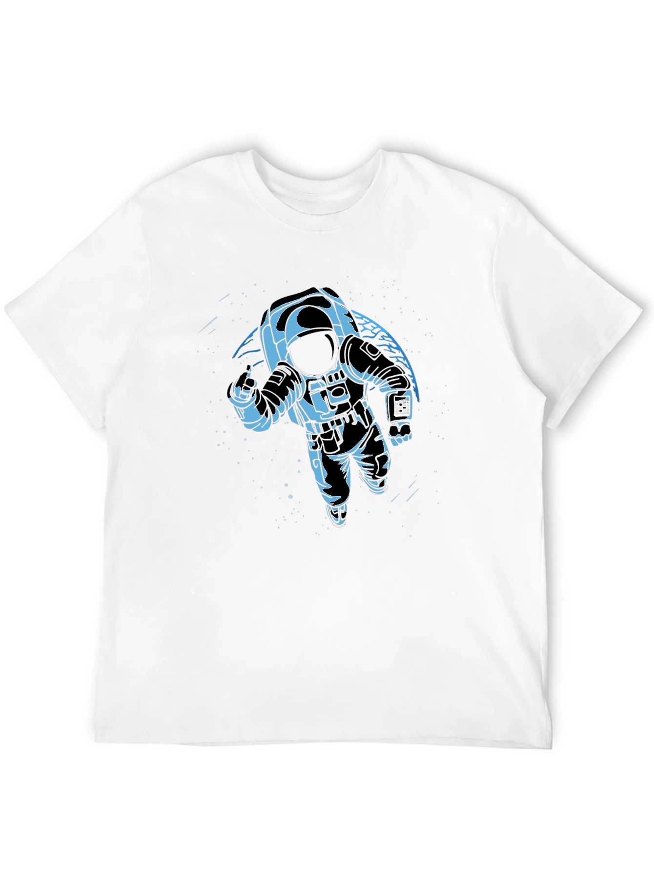 Astronaut Graphic Print Black T-Shirt