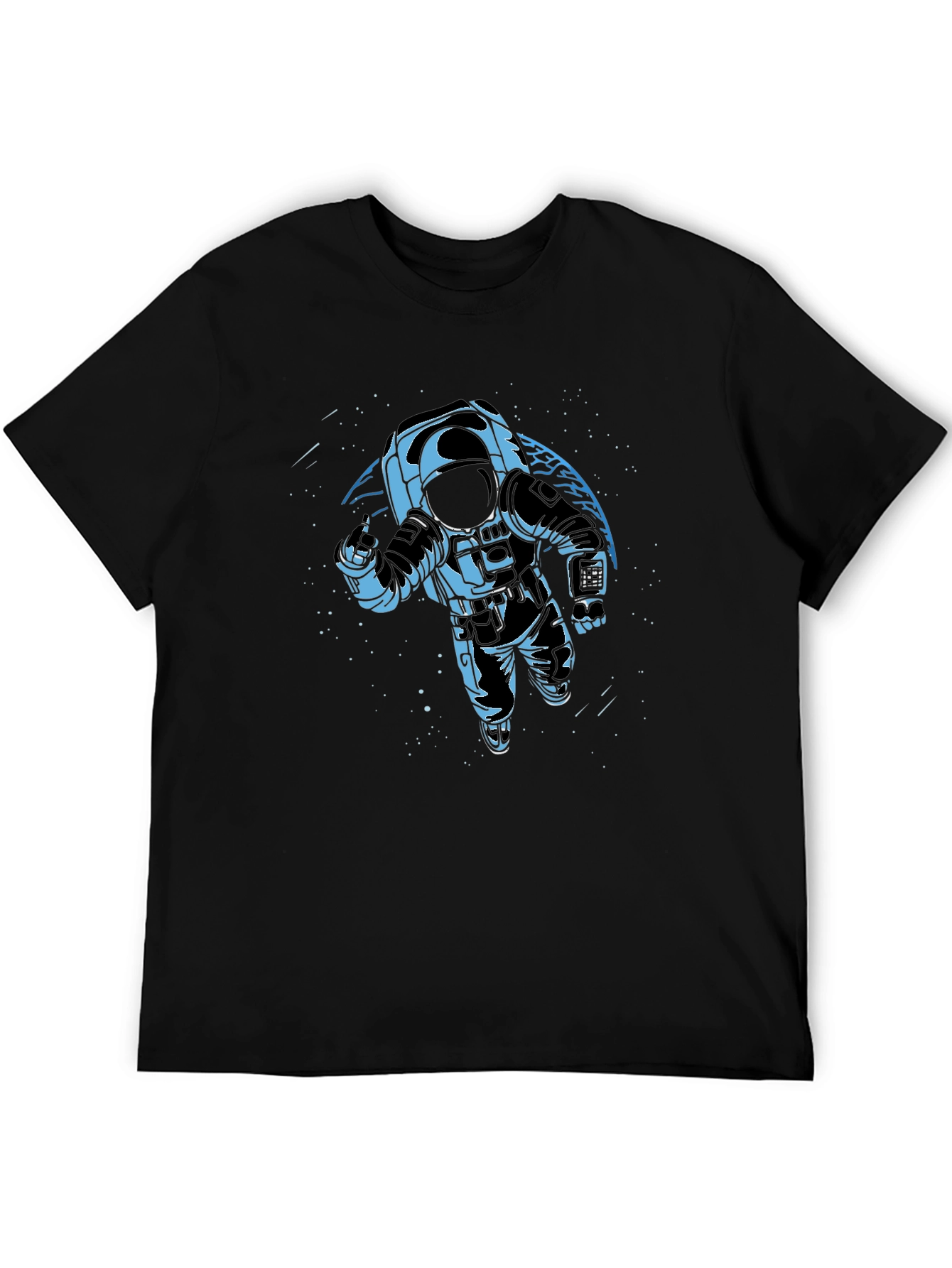 Astronaut Graphic Print Black T-Shirt