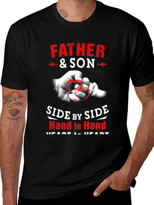 Father & Son Hand in Hand Graphic Tee