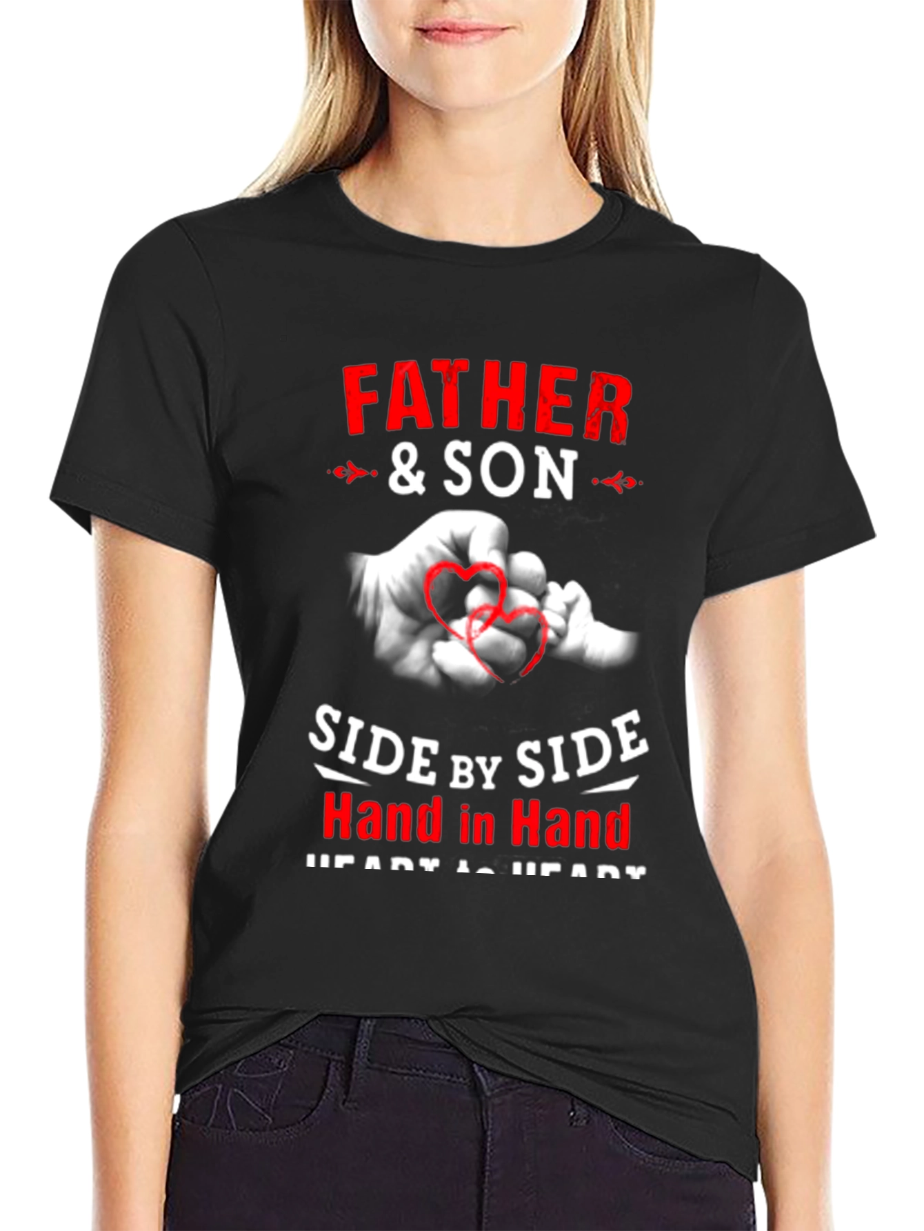 Father & Son Hand in Hand Graphic Tee