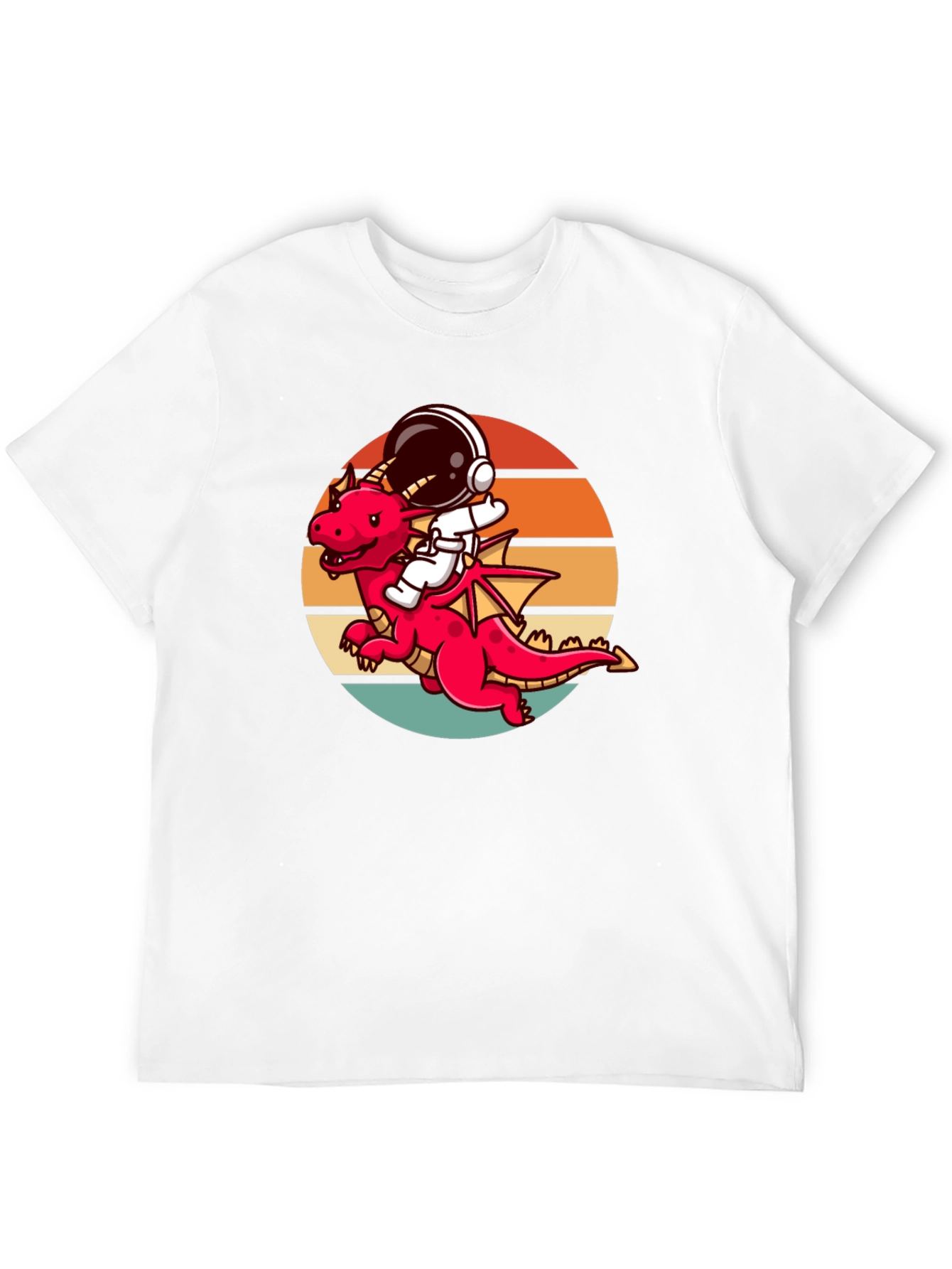 Astronaut Dragon Graphic Tee - Unique Design Black Shirt