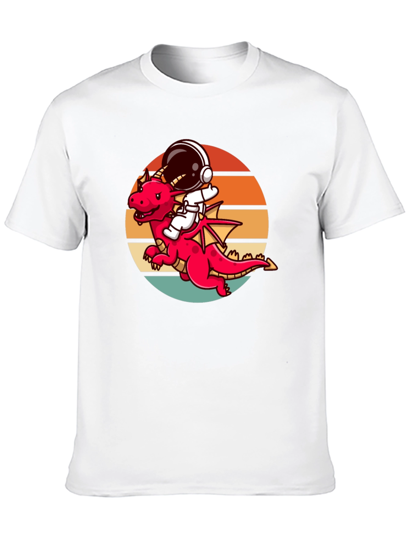 Astronaut Dragon Graphic Tee - Unique Design Black Shirt