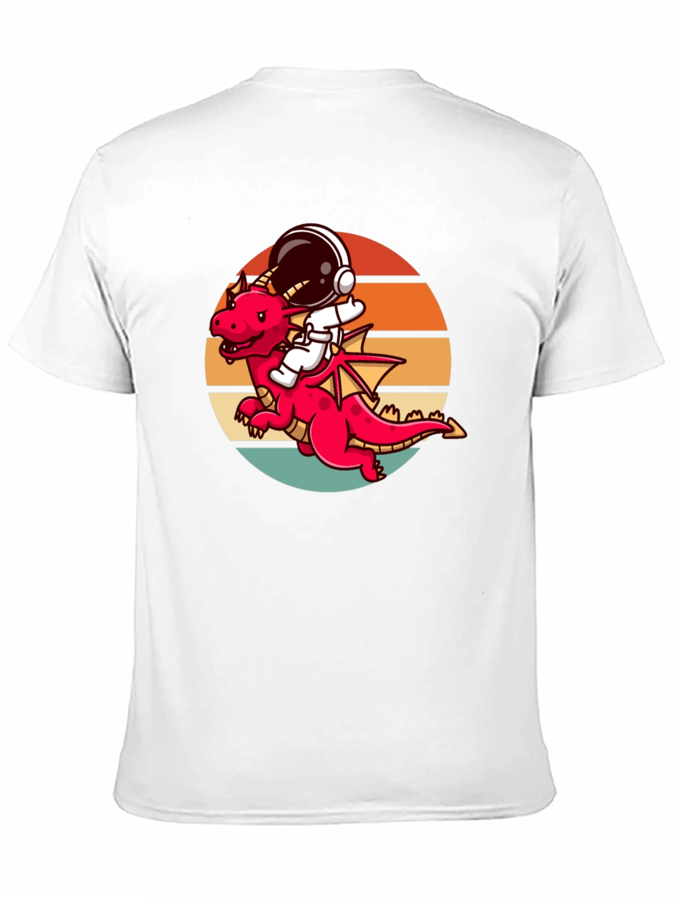 Astronaut Dragon Graphic Tee - Unique Design Black Shirt