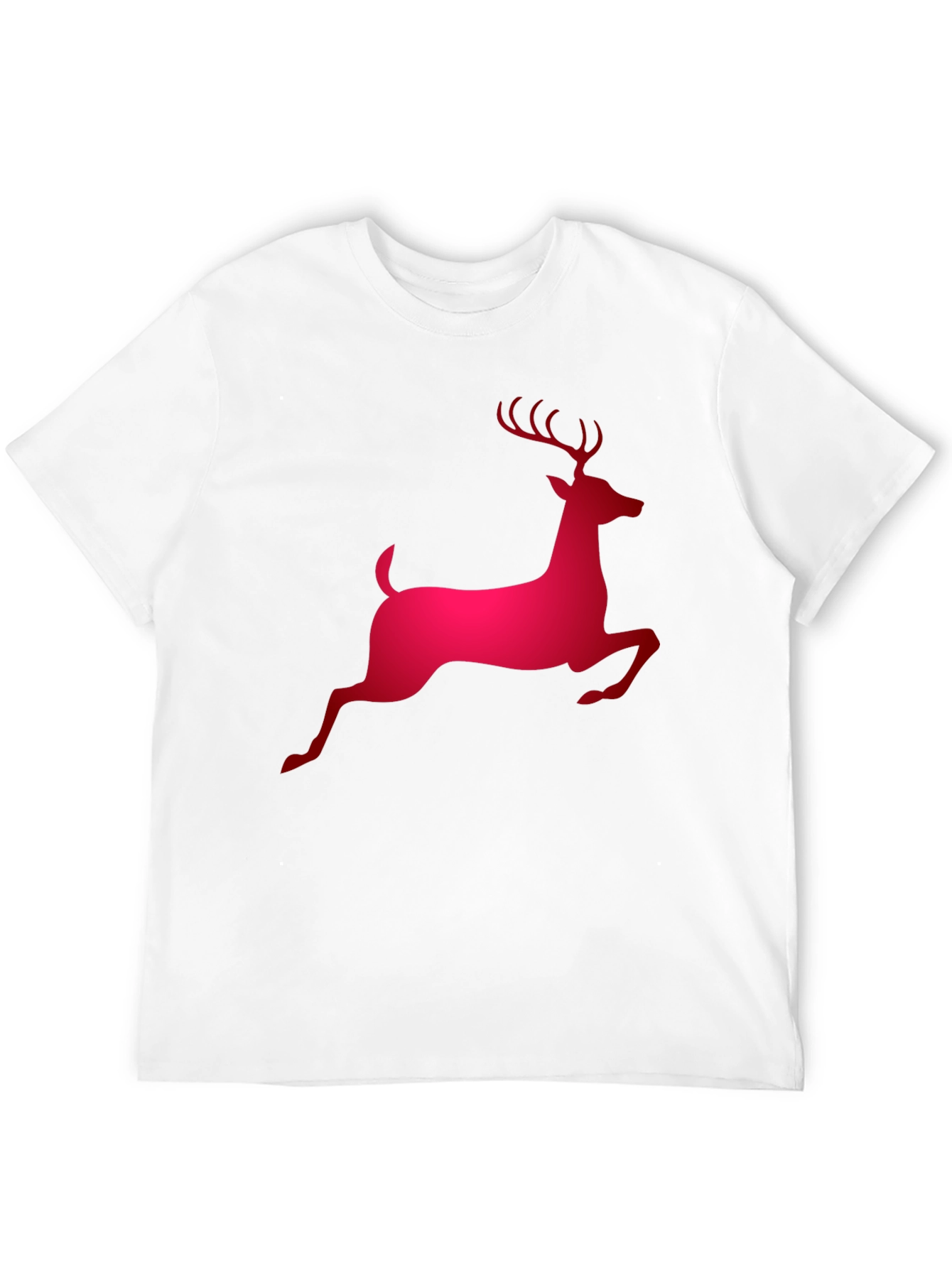 Red Reindeer Graphic Black T-Shirt