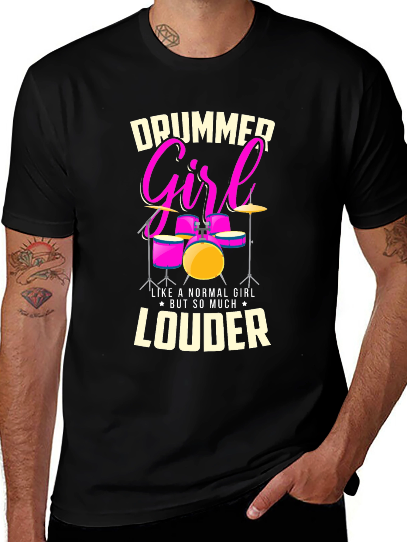 Drummer Girl T-Shirt - Loud & Proud Music Tee