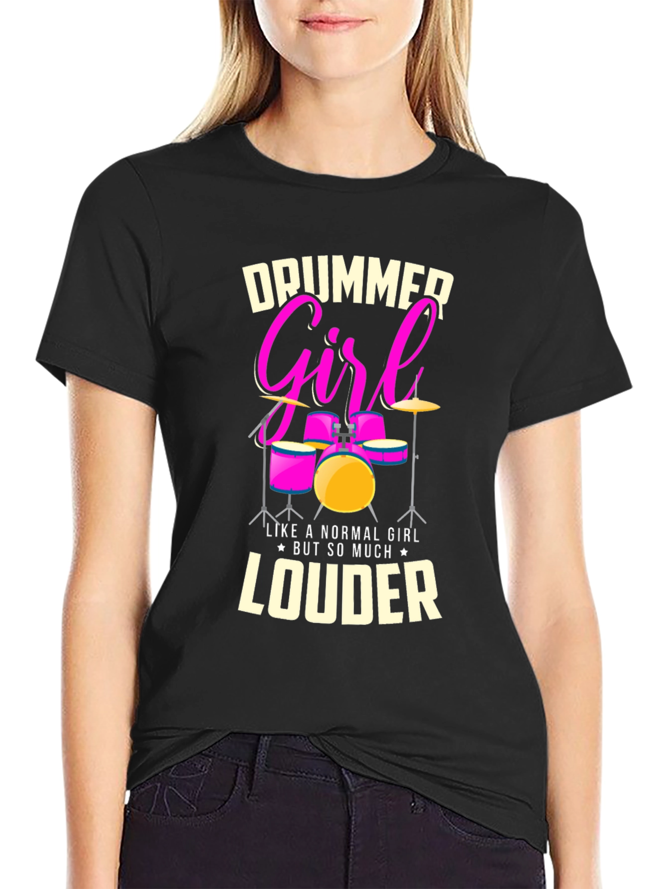 Drummer Girl T-Shirt - Loud & Proud Music Tee