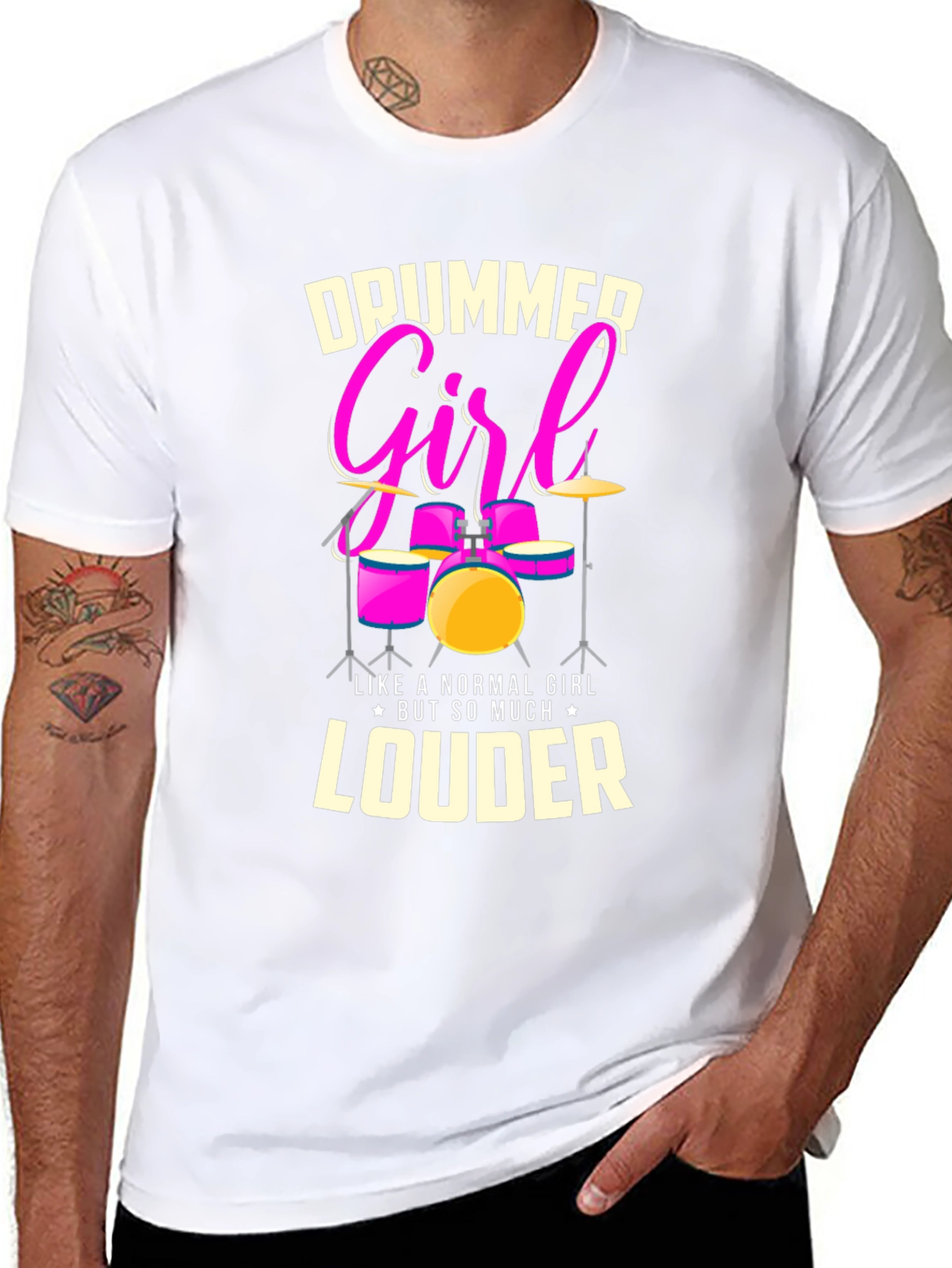 Drummer Girl T-Shirt - Loud & Proud Music Tee