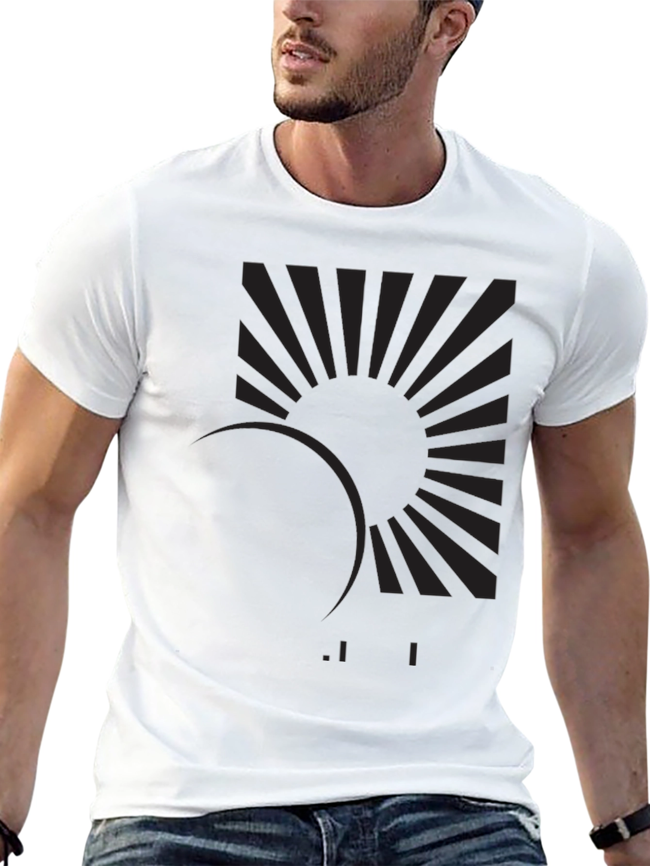 Eclipse Graphic Tee - Stylish Black Cotton Blend