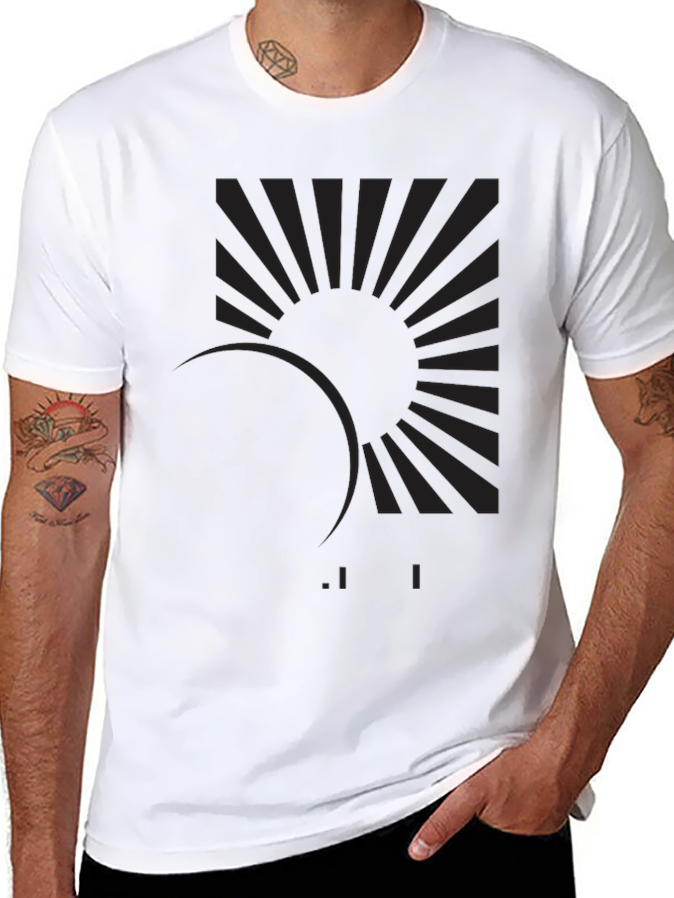 Eclipse Graphic Tee - Stylish Black Cotton Blend