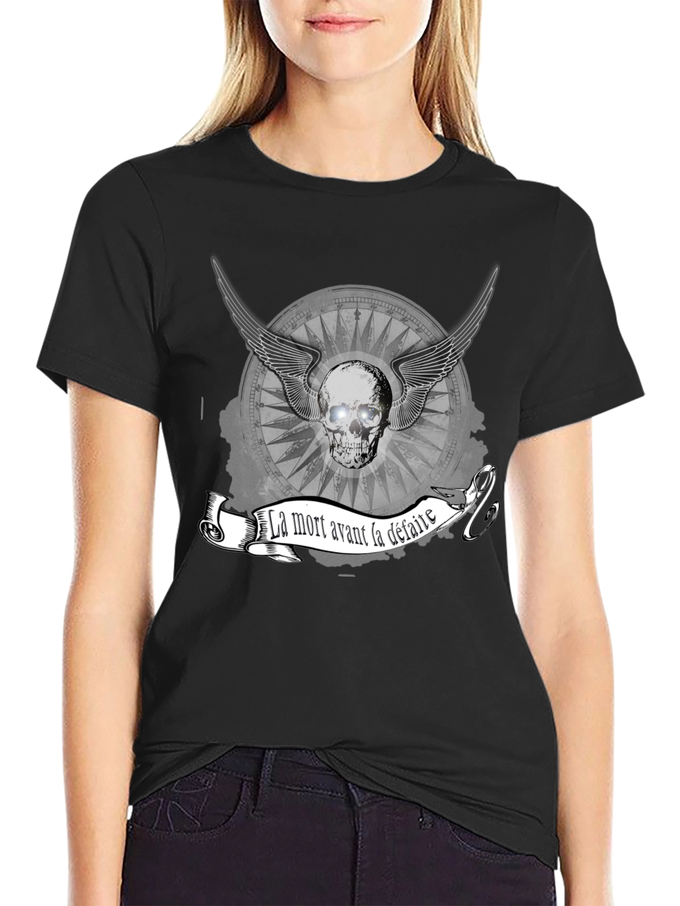 La Mort Avant La Defaite Skull Graphic Tee