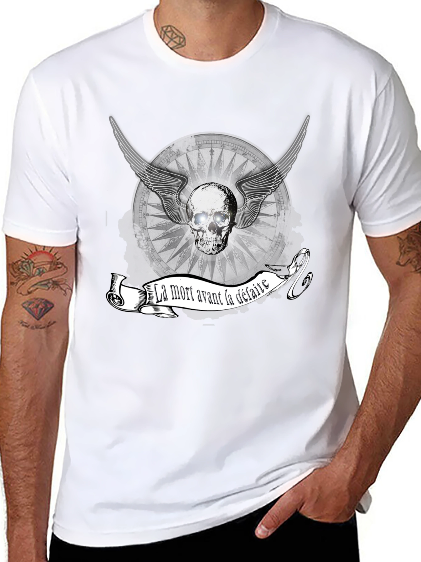 La Mort Avant La Defaite Skull Graphic Tee