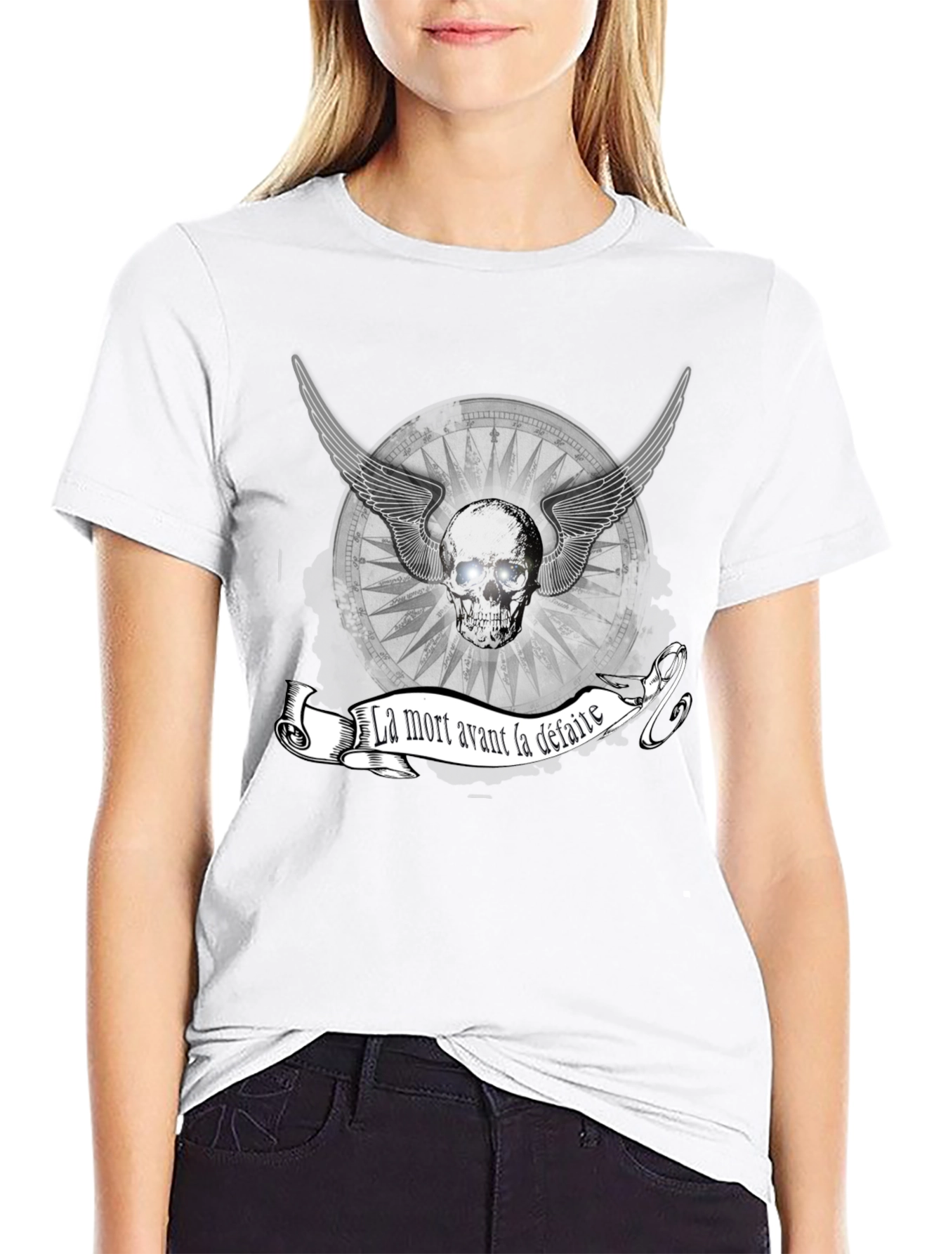 La Mort Avant La Defaite Skull Graphic Tee