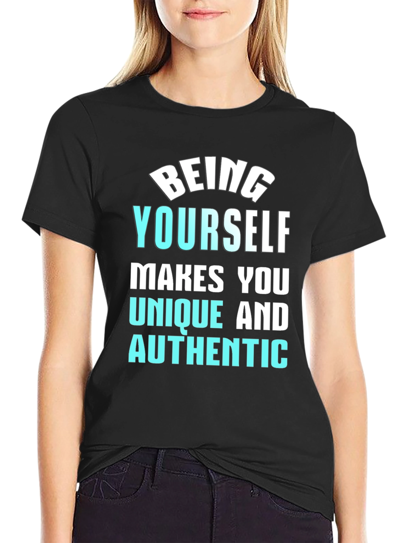 Be Yourself Black Graphic Tee