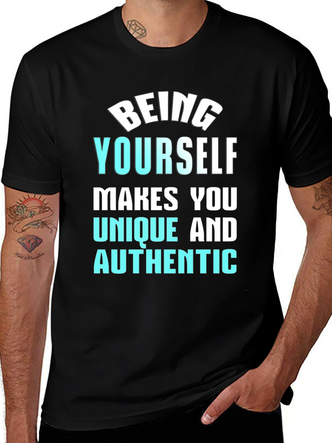 Be Yourself Black Graphic Tee