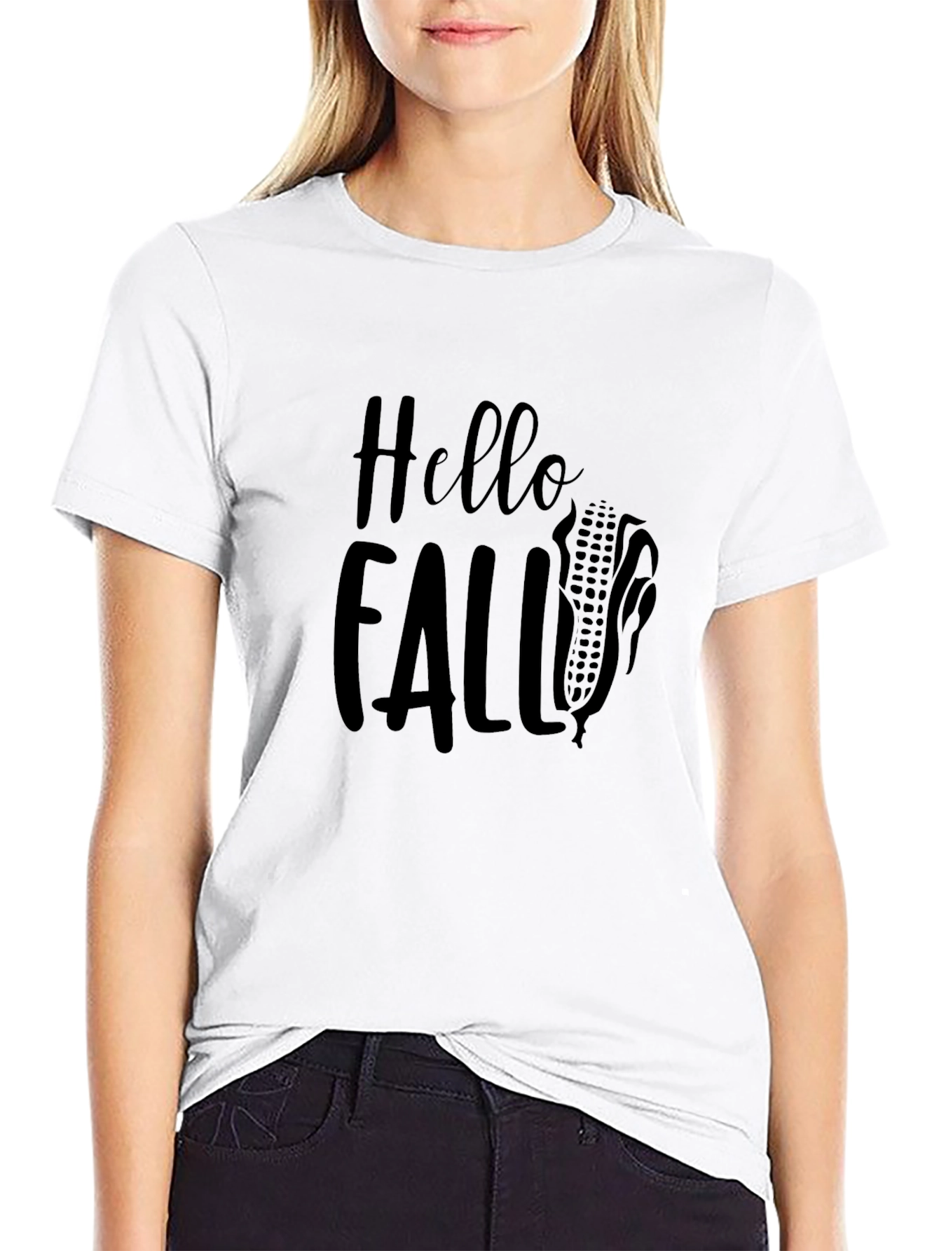 Hello Fall T-Shirt - Black Graphic Tee