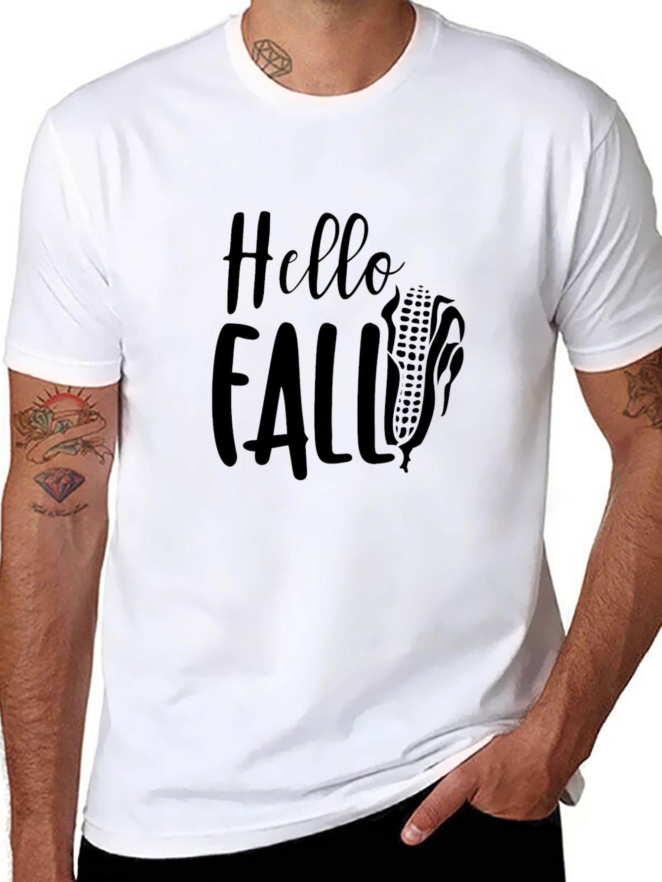 Hello Fall T-Shirt - Black Graphic Tee
