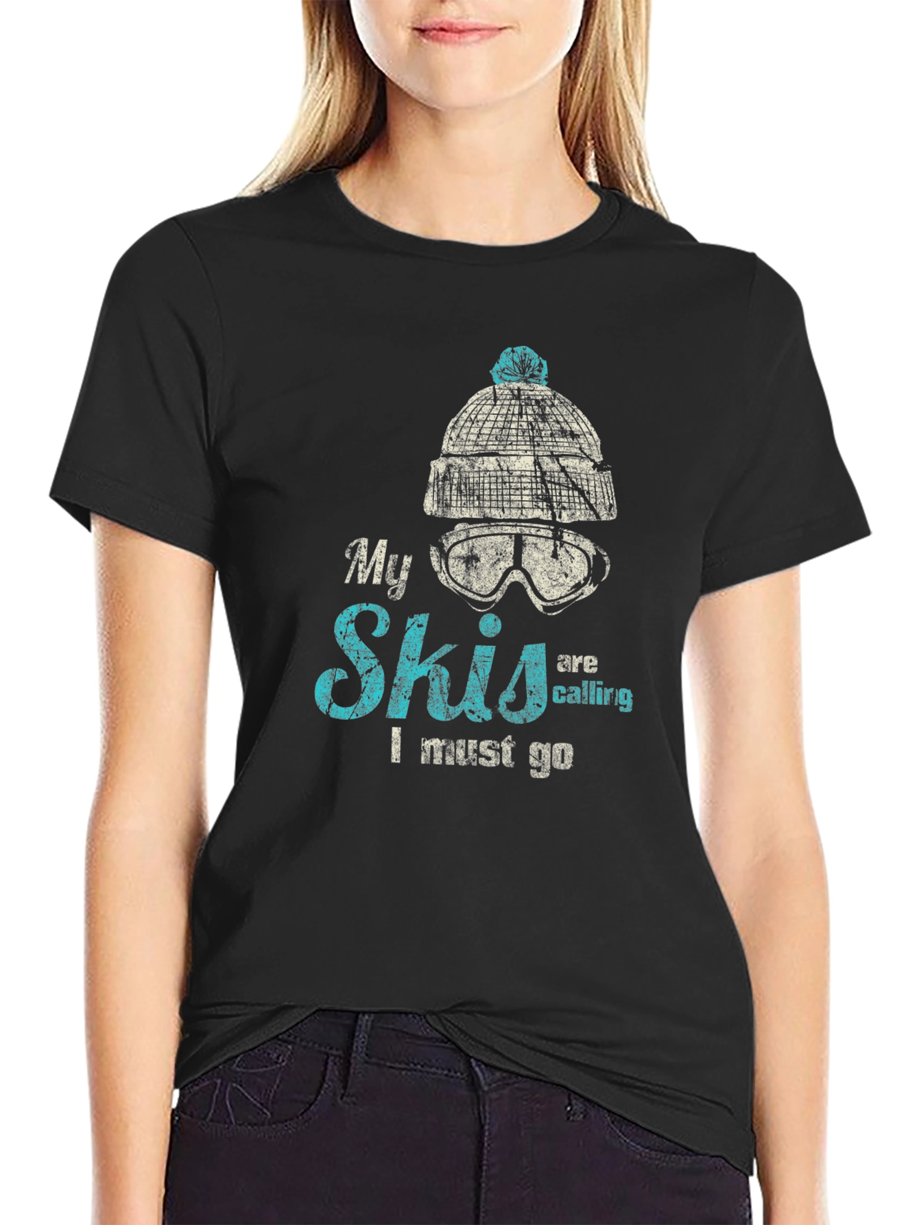 My Skis Are Calling T-Shirt - Funny Skiing Tee