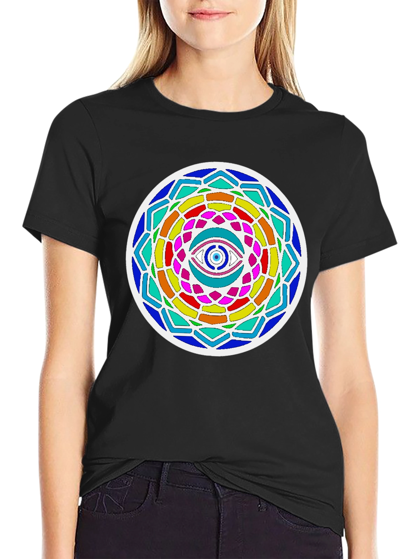 Eye Mandala Graphic Black T-Shirt