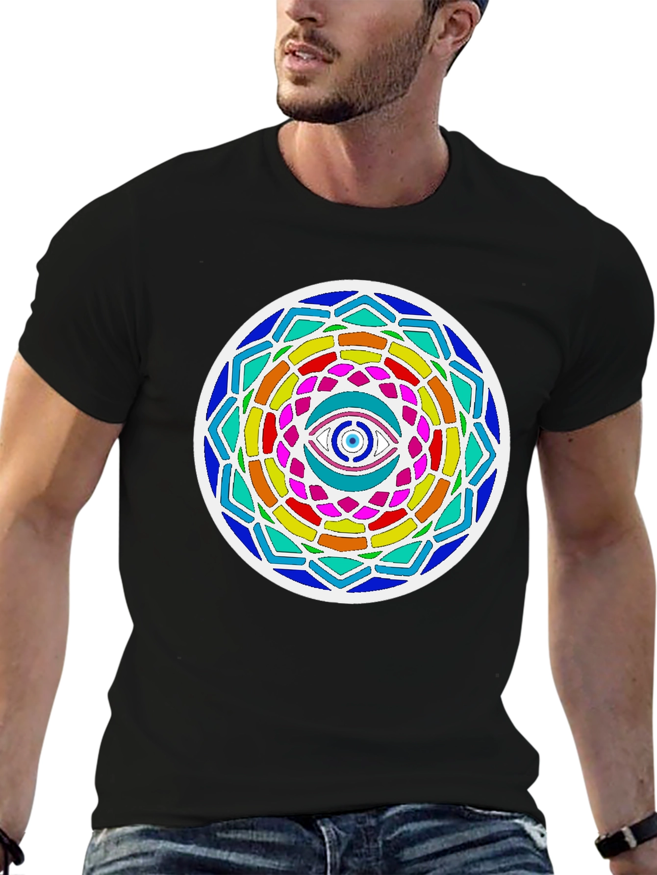 Eye Mandala Graphic Black T-Shirt