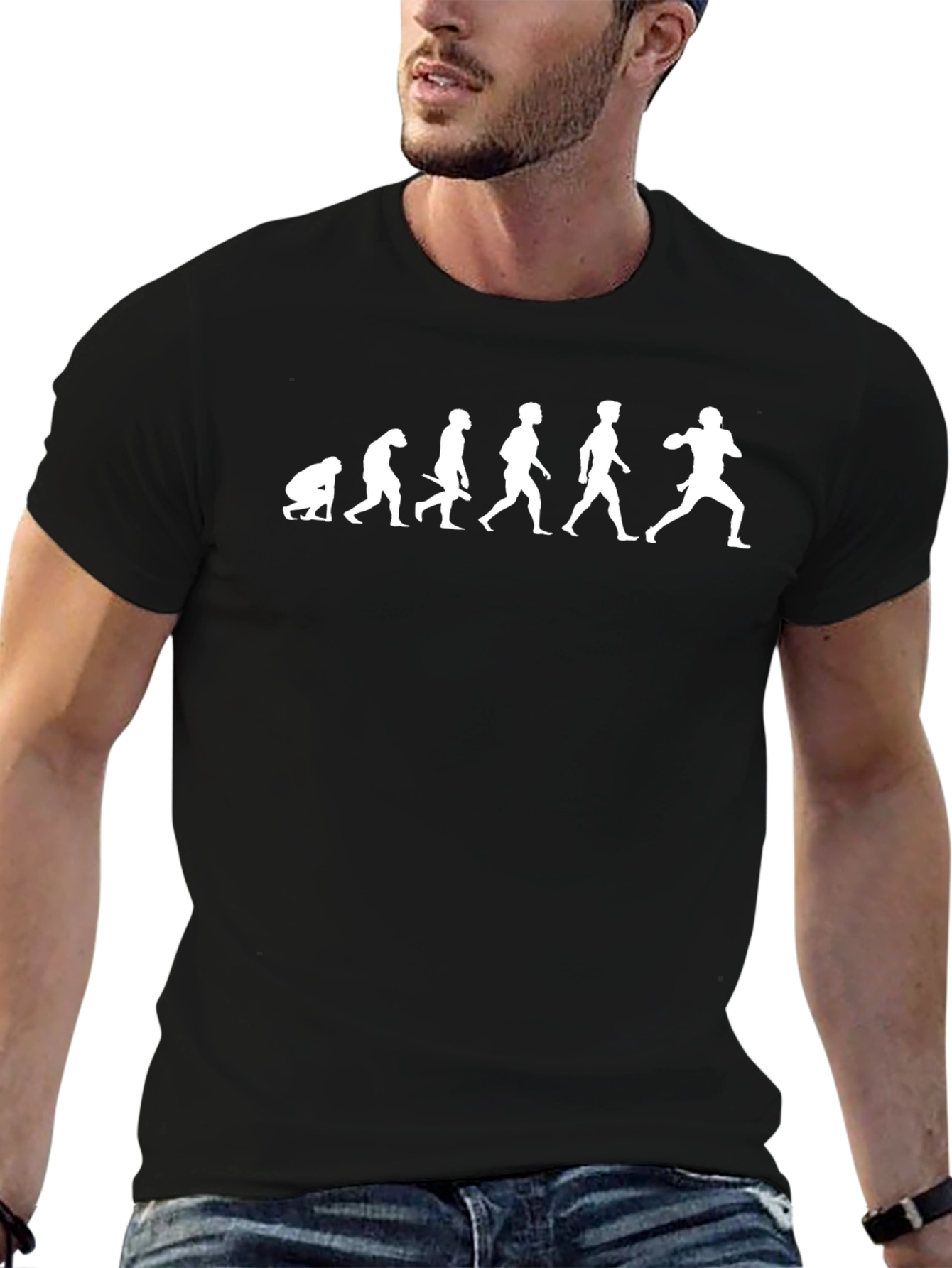 Evolution of Football Player Graphic Tee