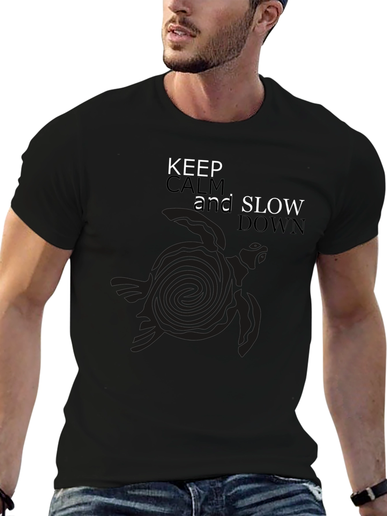 Keep Calm and Slow Down Black T-Shirt