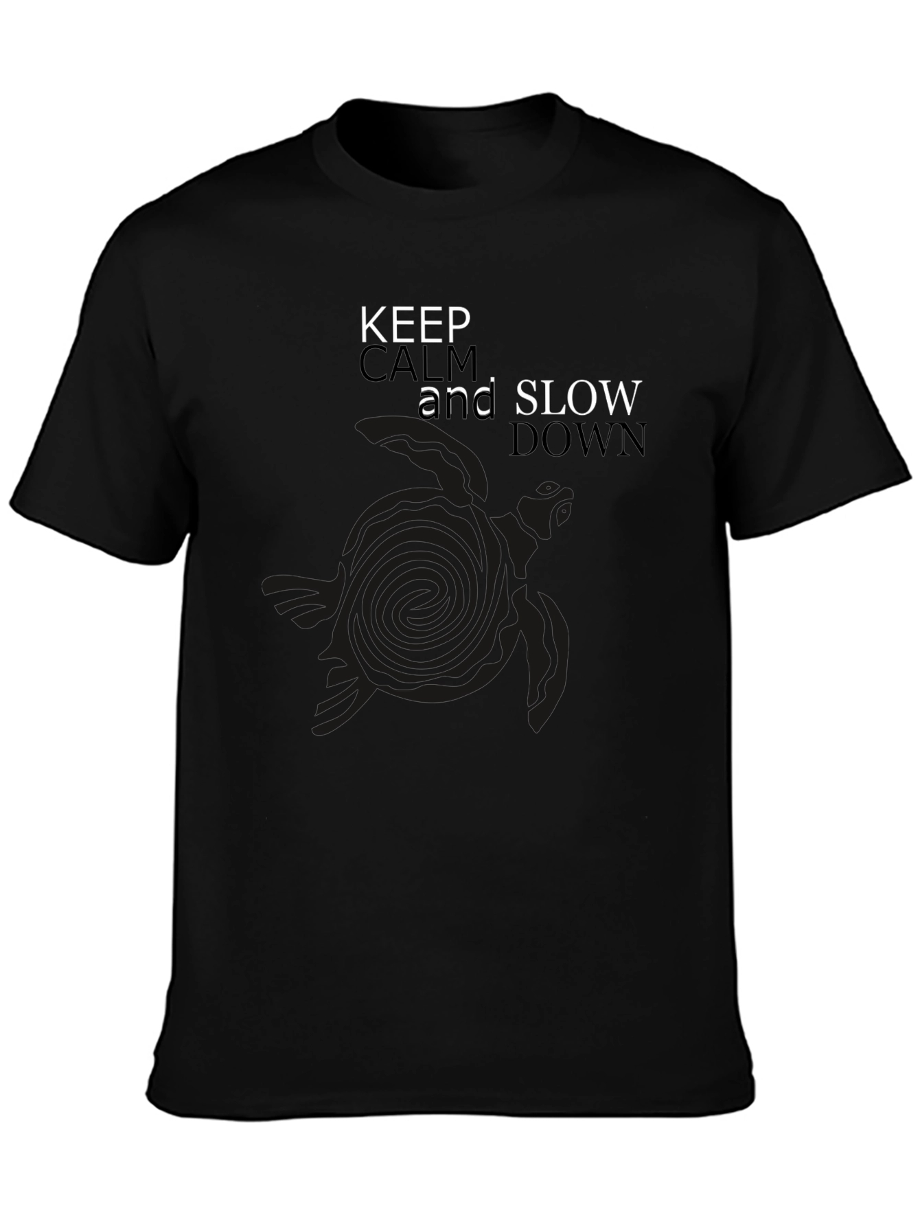 Keep Calm and Slow Down Black T-Shirt