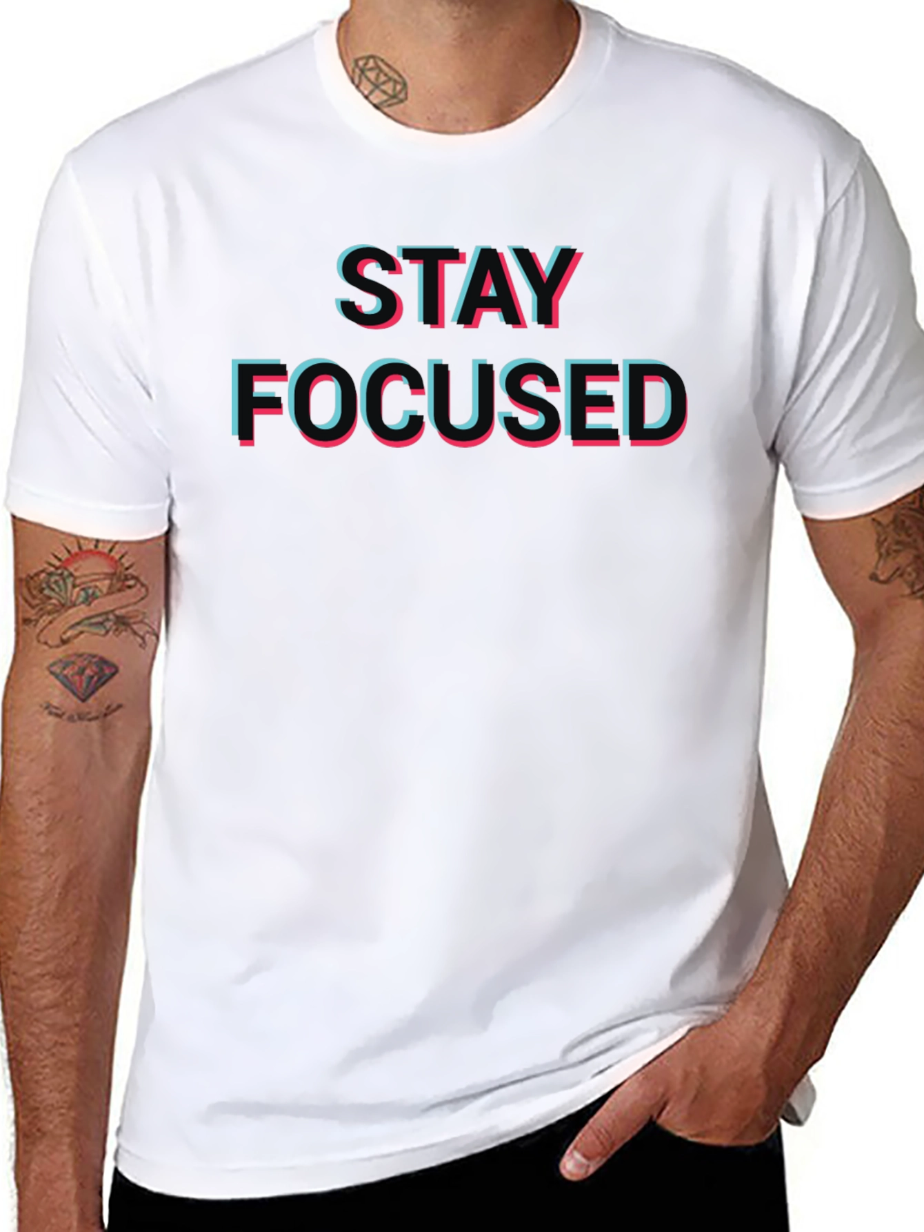 Stay Focused T-Shirt - Eye-Catching 3D Style Design