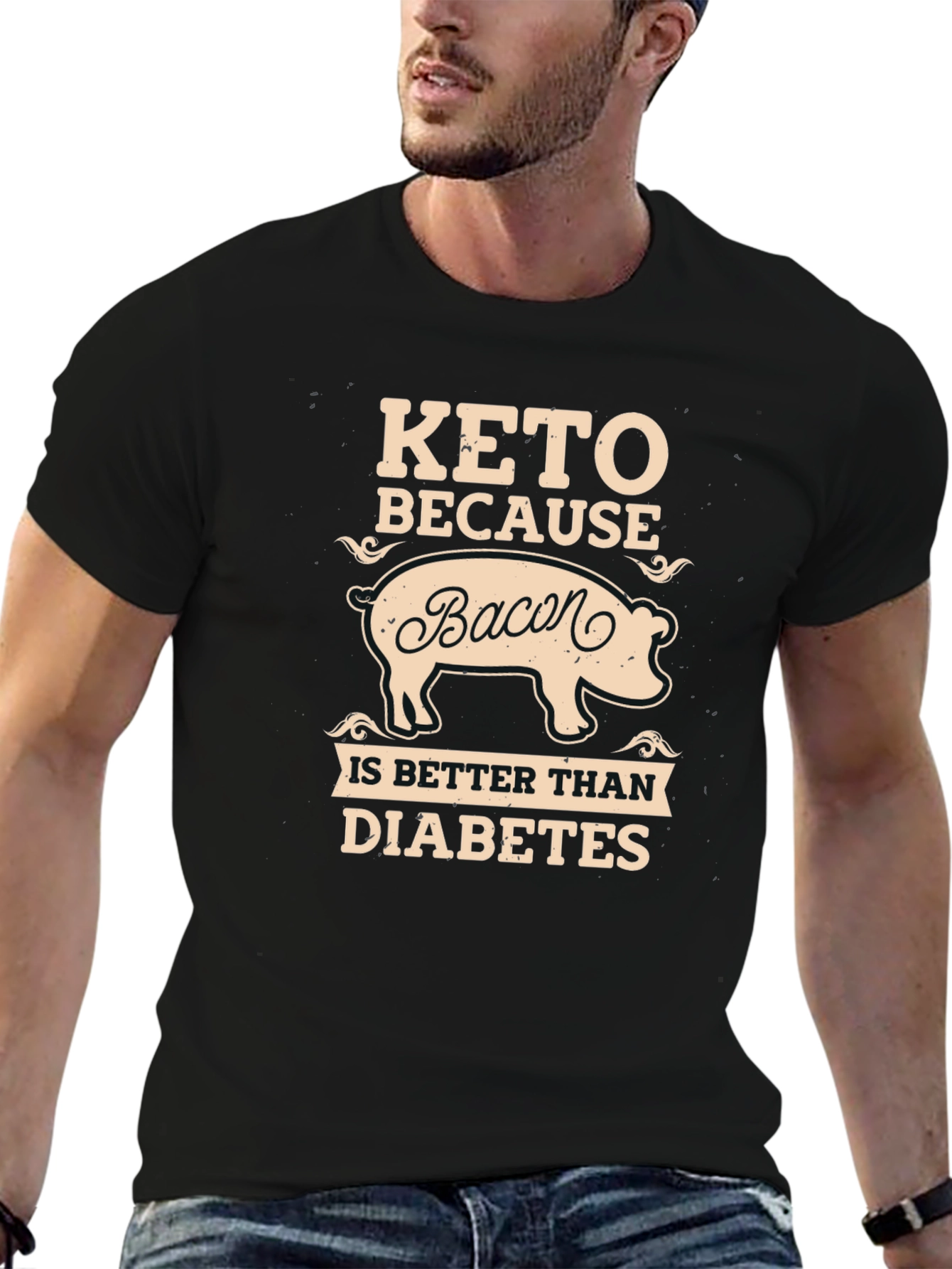 Keto Bacon Better Than Diabetes Graphic T-Shirt