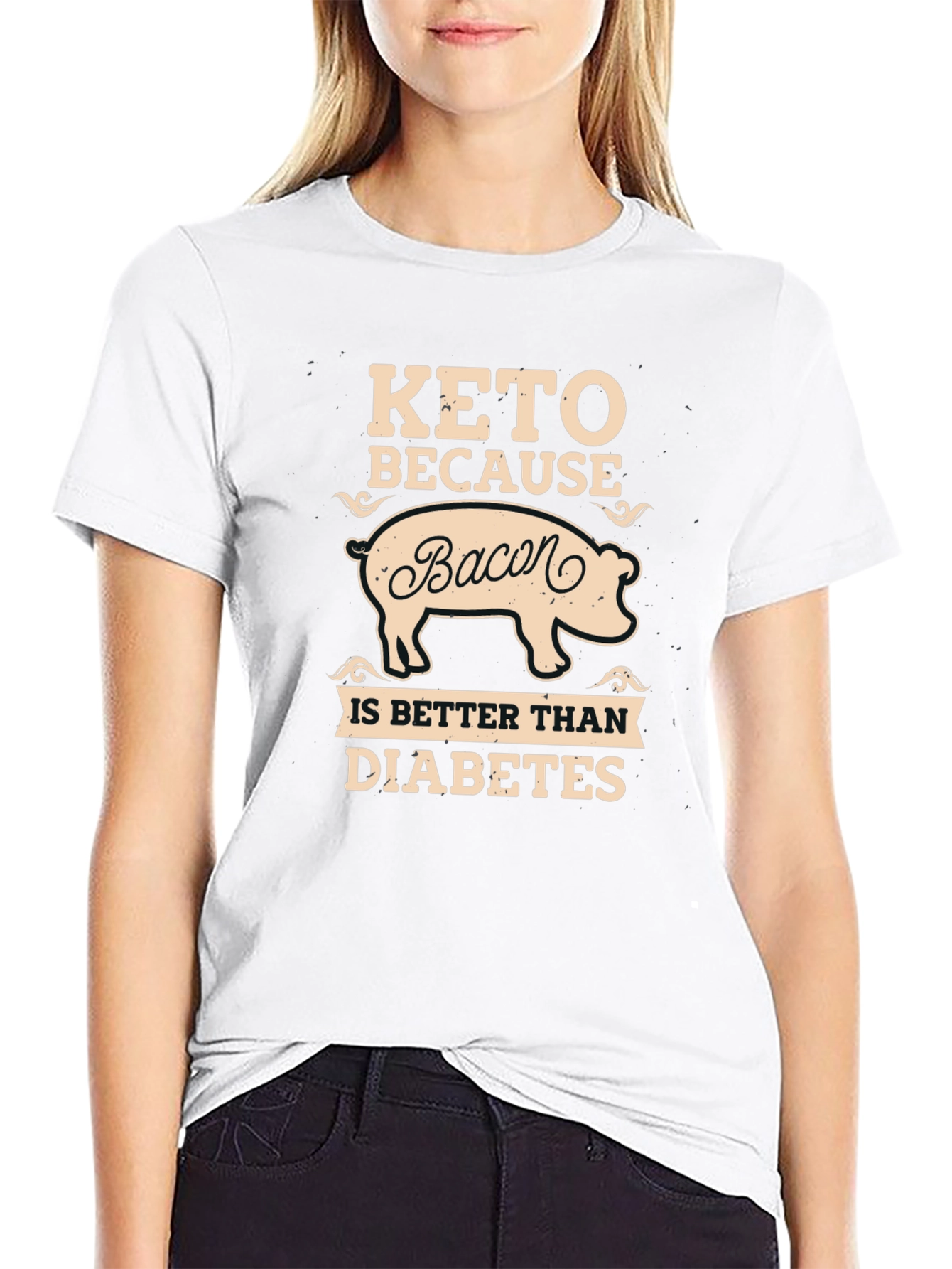 Keto Bacon Better Than Diabetes Graphic T-Shirt